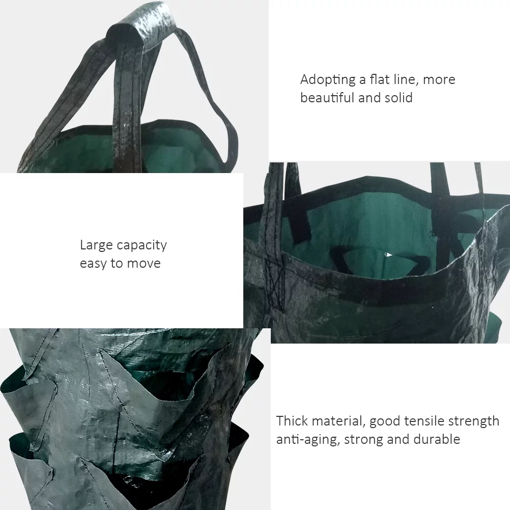 Buumin 3 Gallon PE Hanging Strawberry Grow Bags Hanging Flower Plant Hanging Baskets