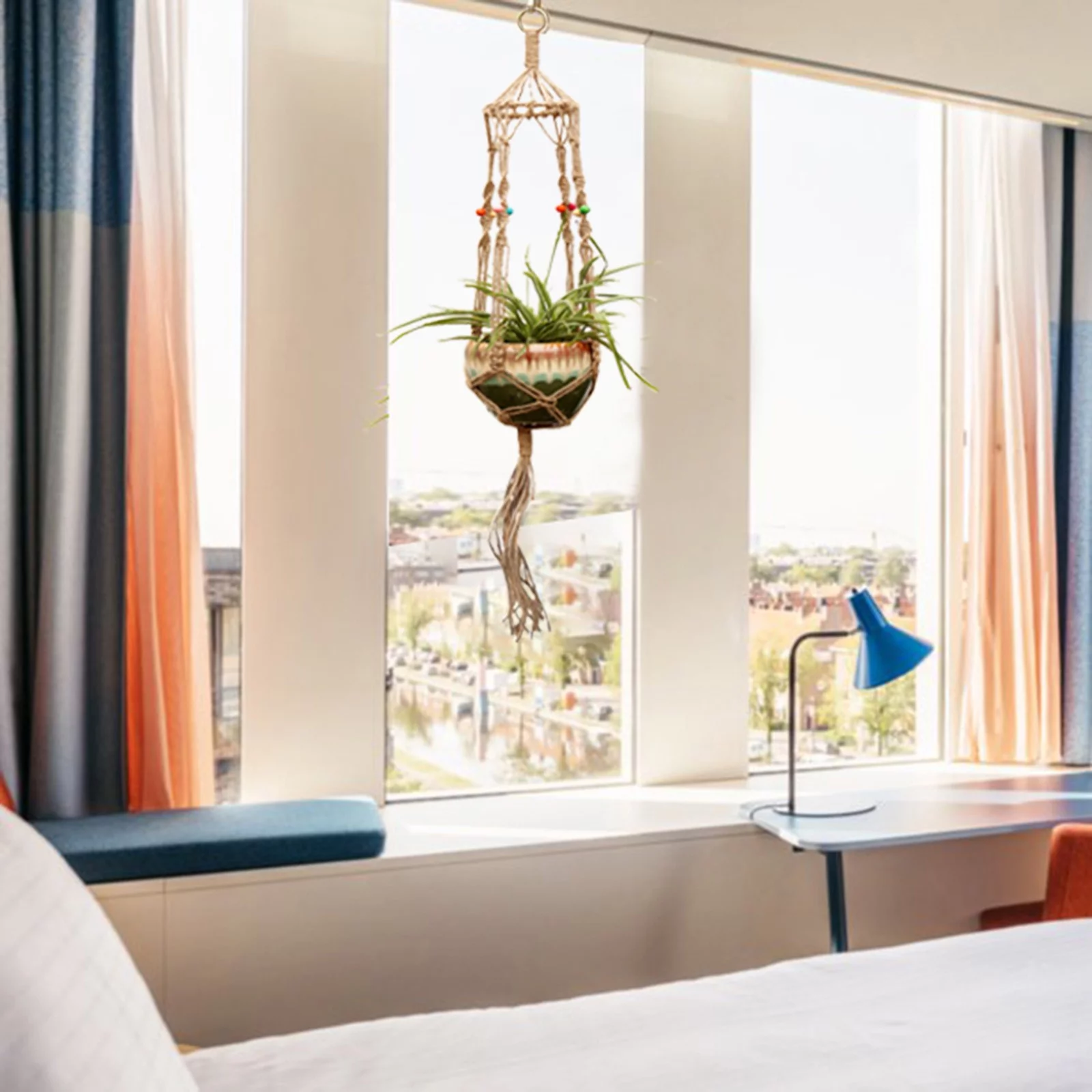 Gardening And Pot Rope Hanging Net Pot Basket Net Hanging Basket Woven Fine Rope Resin Flower Pot Molds Silicone Potted Live Large Large Flower Garden Pot Mover with Wheels Flowerpot Big Garden