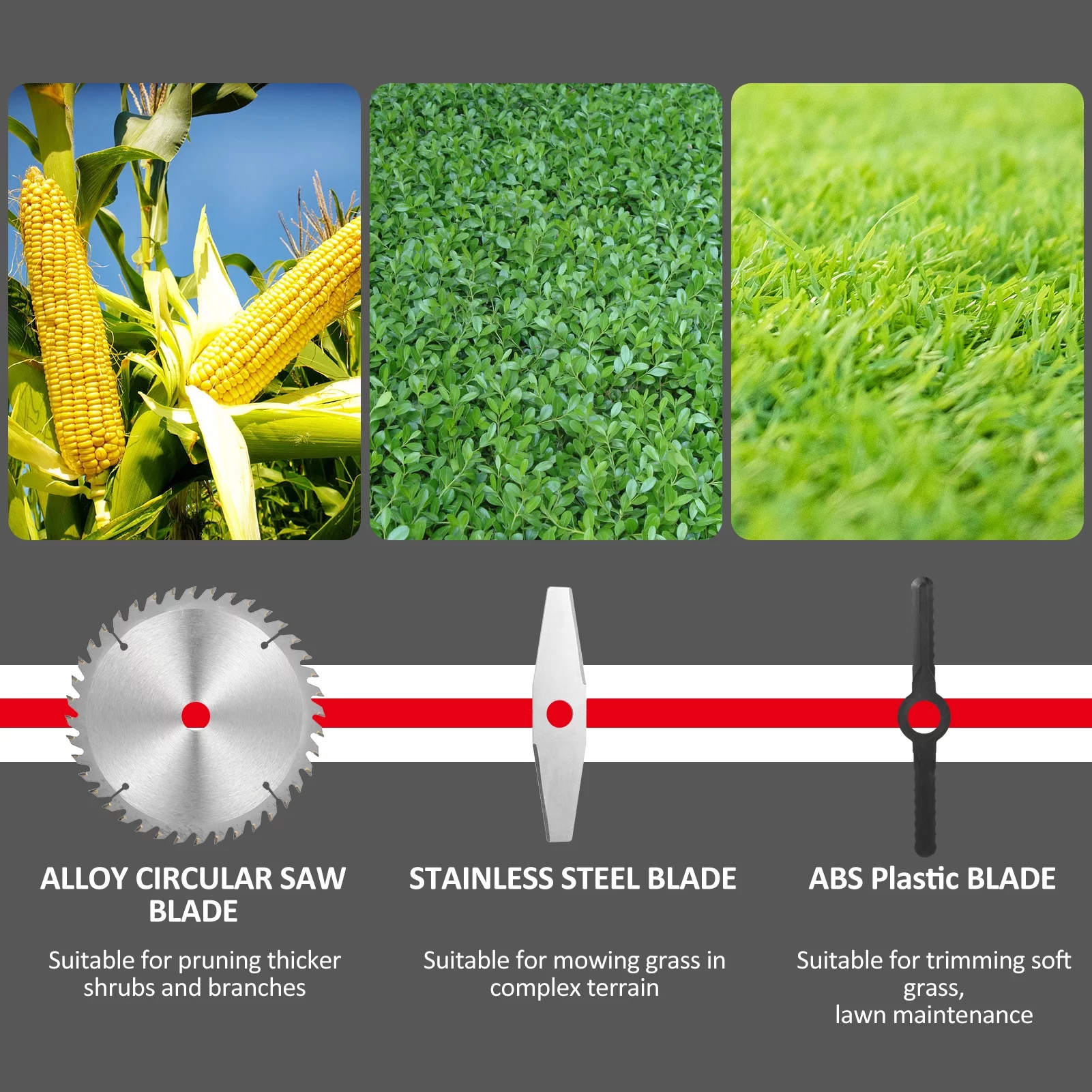 Blusea 21V String Trimmer Grass Trimmer/Edger/Mini-Mower with 2500mAh Battery