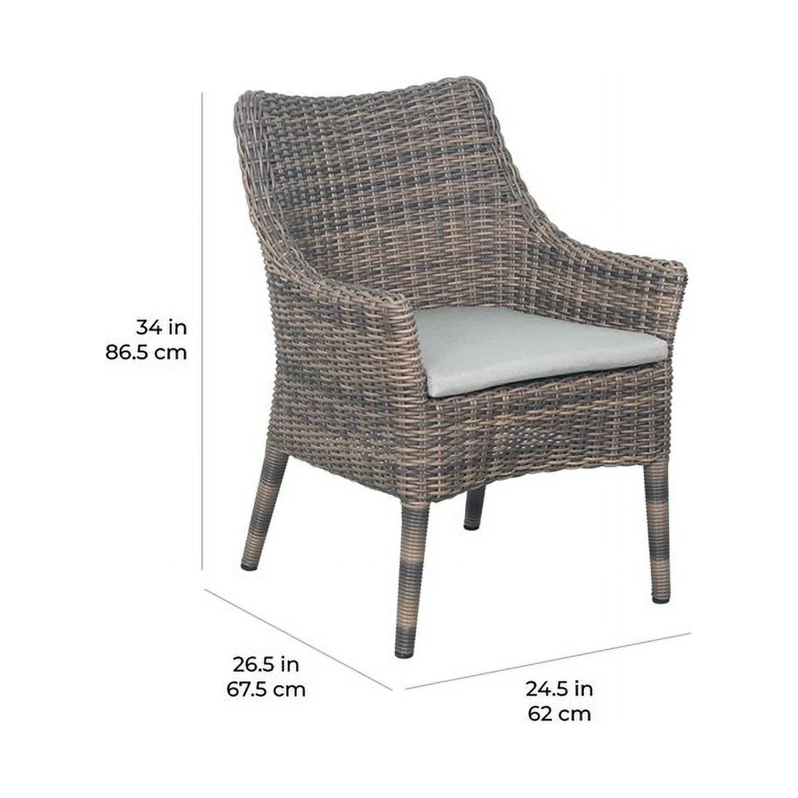 Afuera Living  Modern Wicker 18.5