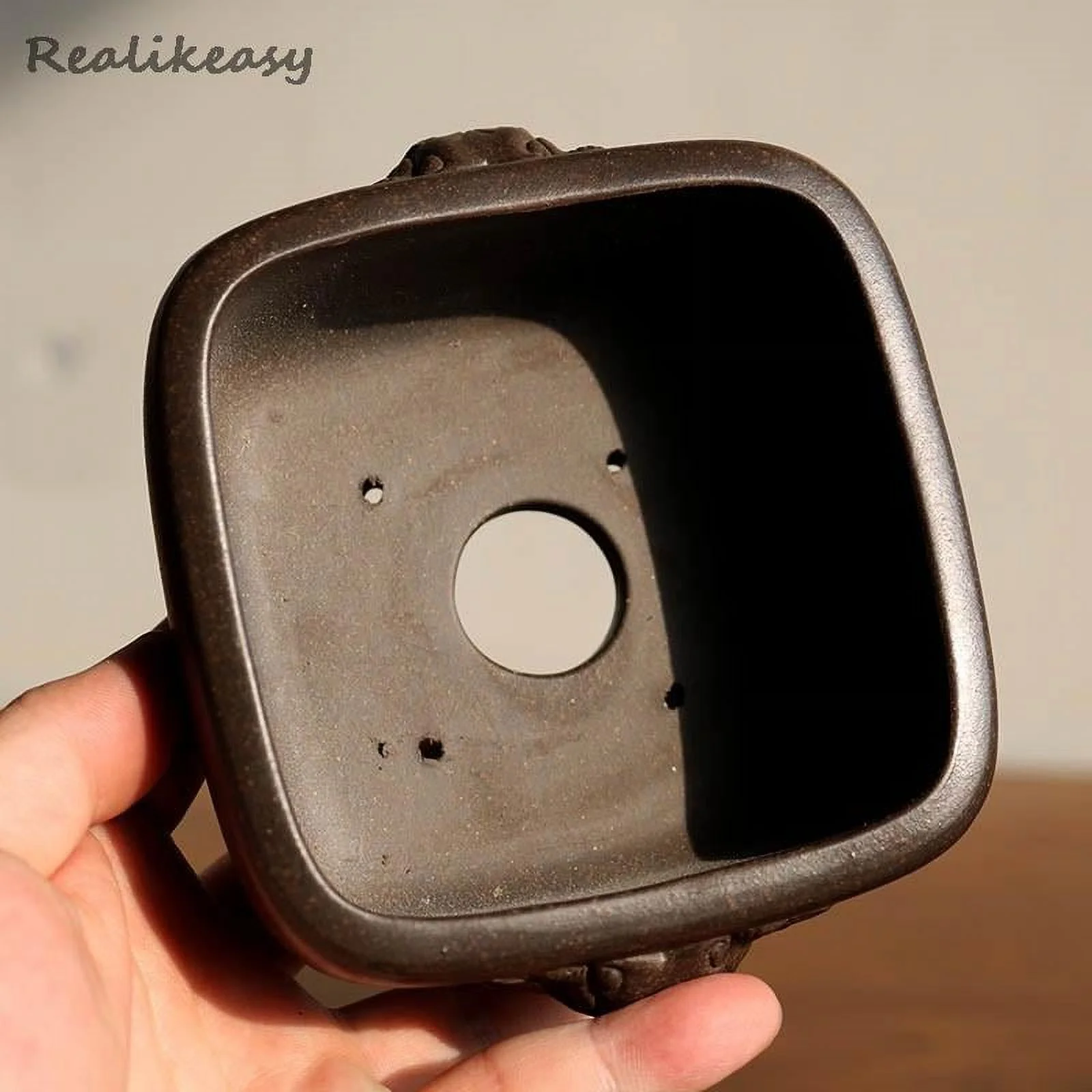 Purple Sand Flowerpot Miniatur Succulent Flower Pot Creative Chinese Style Handmade Flower Pot Simple Household Flower Pot LC370