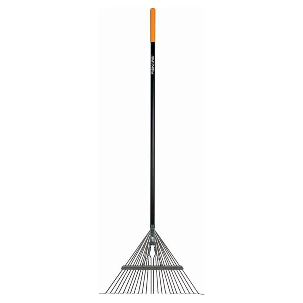 Fiskars Garden Rake, Metal Tine Leaf Rake with Fiberglass Handle