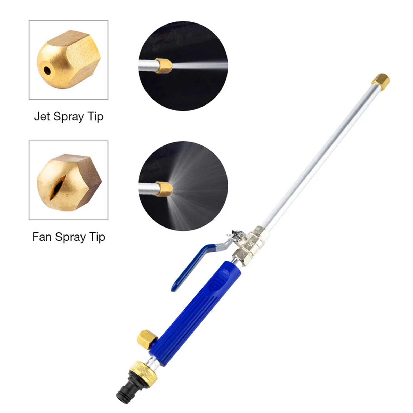 Walmeck High Pressure Sprayer Portable Washing Wand with 2 Spray Tips for Garden Watering Car Washing