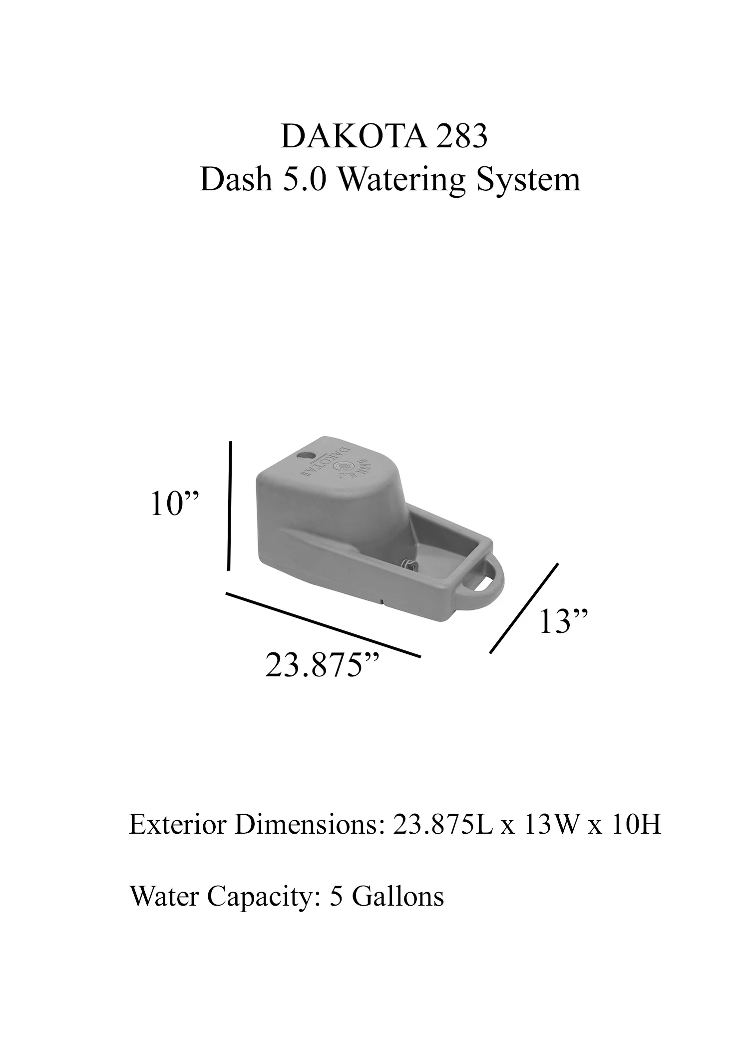 Dakota 283 Dash 5.0 Dog Bowl Watering System - Coyote Granite