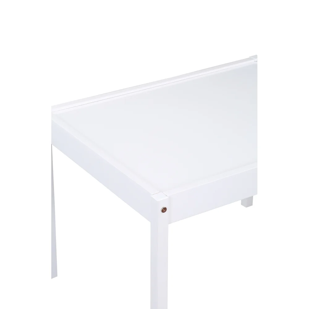 DeeHome Della 3-Piece Solid Wood Kids Table & Two Chair Set, White