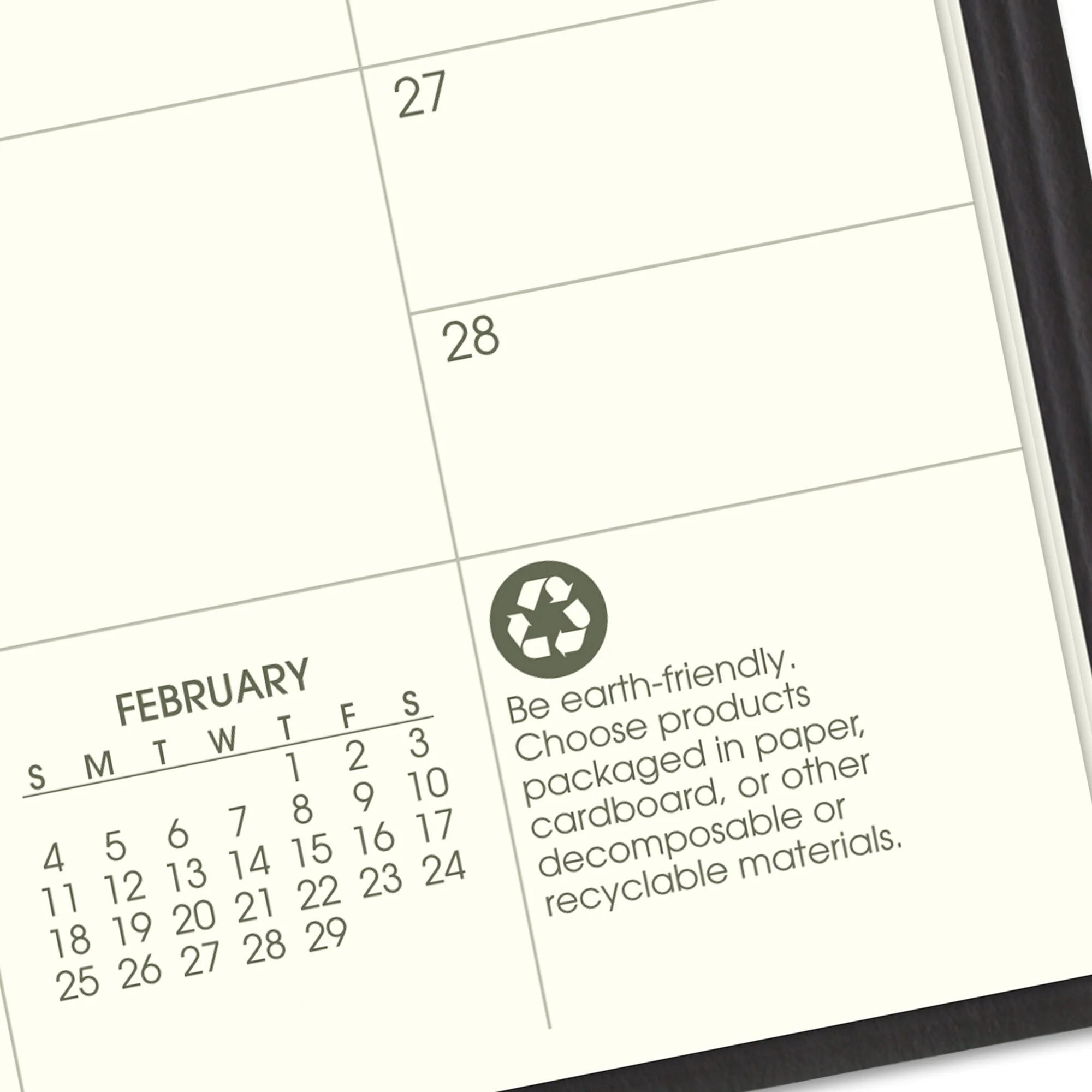 AT-A-GLANCE 2024-2025 Recycled Two Year Monthly Planner Black Pocket 3 12 x 6 -