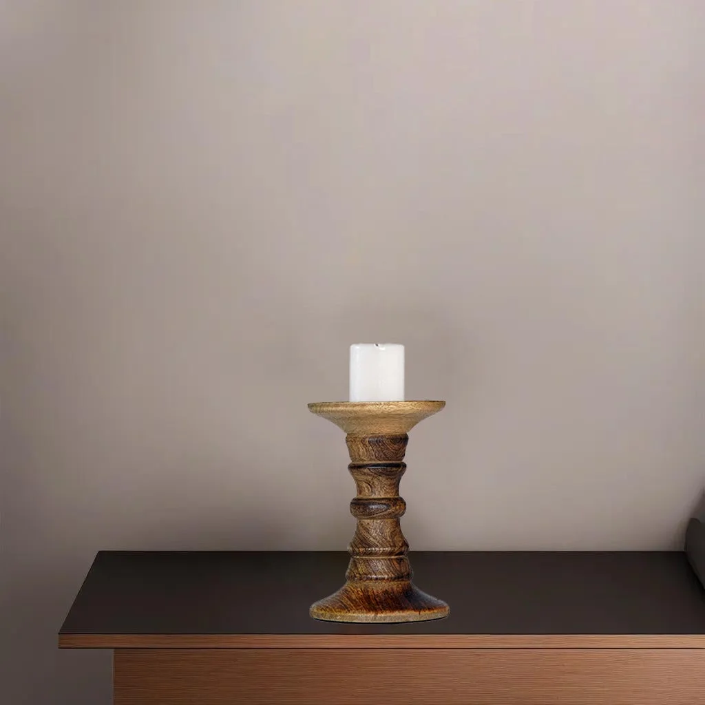 Traditional Medium Burnt Eco-friendly Handmade Mango Wood Set Of One 6