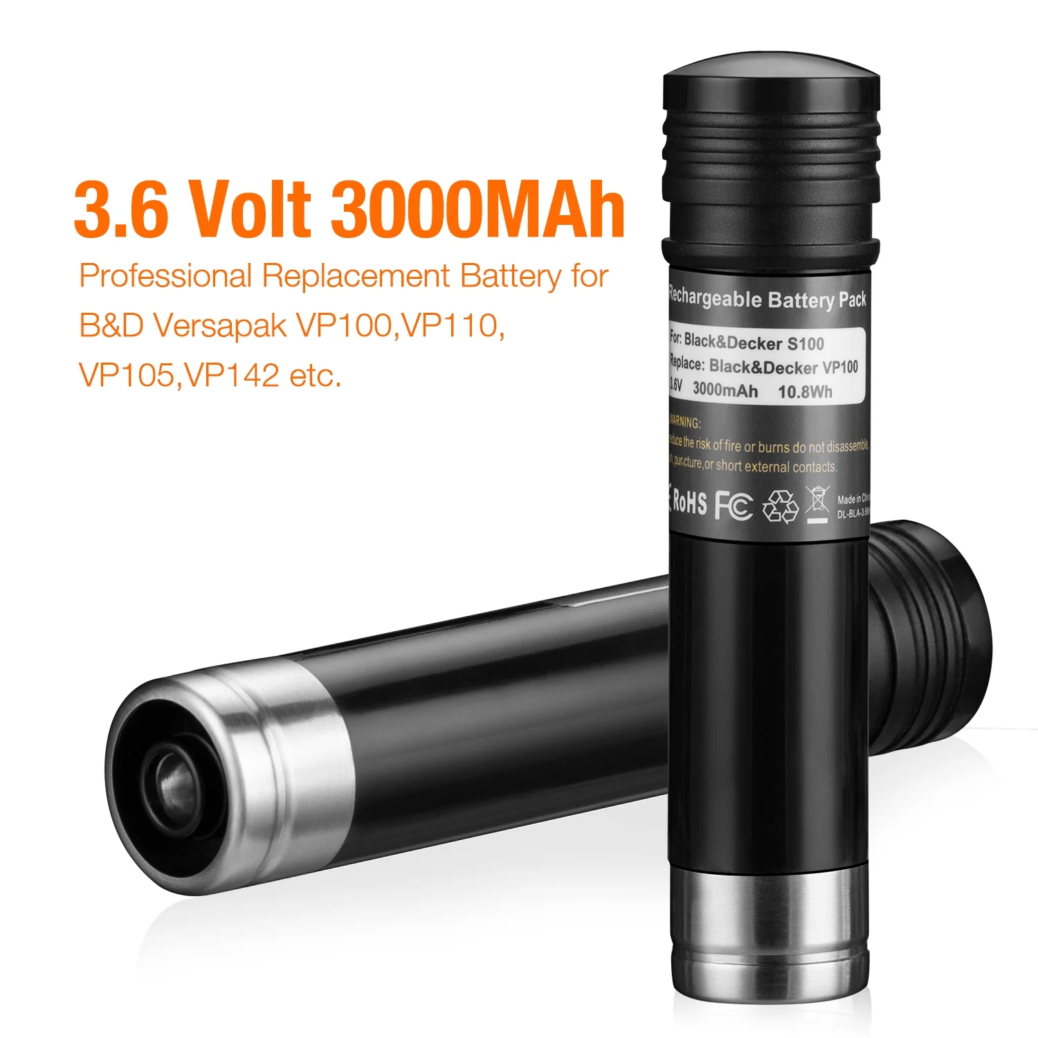 3.6V 3.0Ah Replacement Battery Compatible for Black & Decker Versapak VP100 VP100C VP110 VP110C VP105 VP105C VP143 Sears-Craftsman Pivot180 PLR36NC