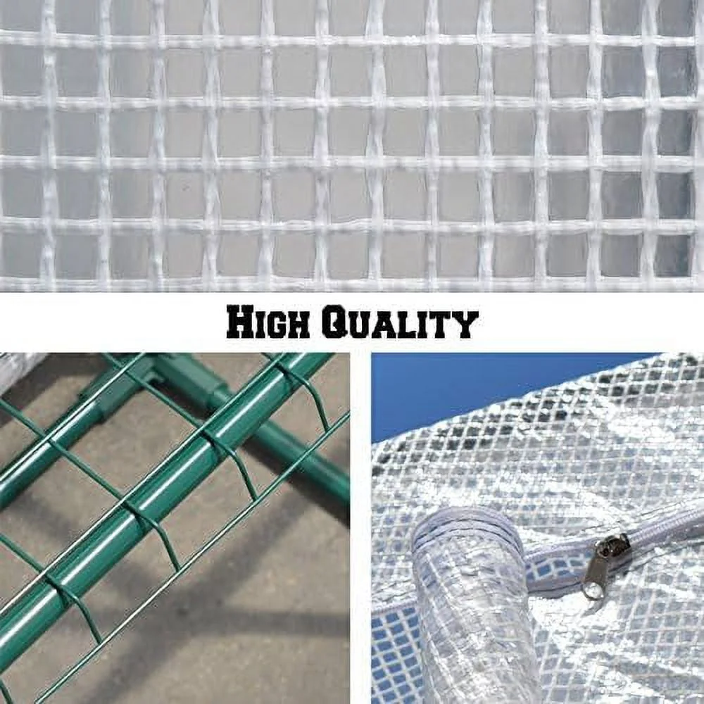 new large walk-in wall greenhouse 10x5x7'h w 3 tiers/6 shelves gardening (white)