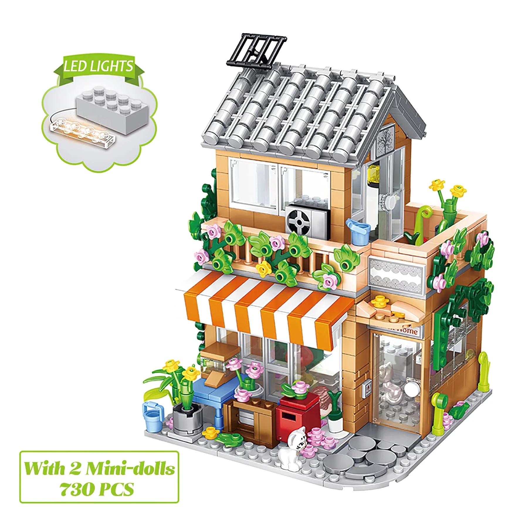 MACTANO House Building Block Set Friends Flower Greenhouse Holiday Villa Bricks Toy for Kid Adult
