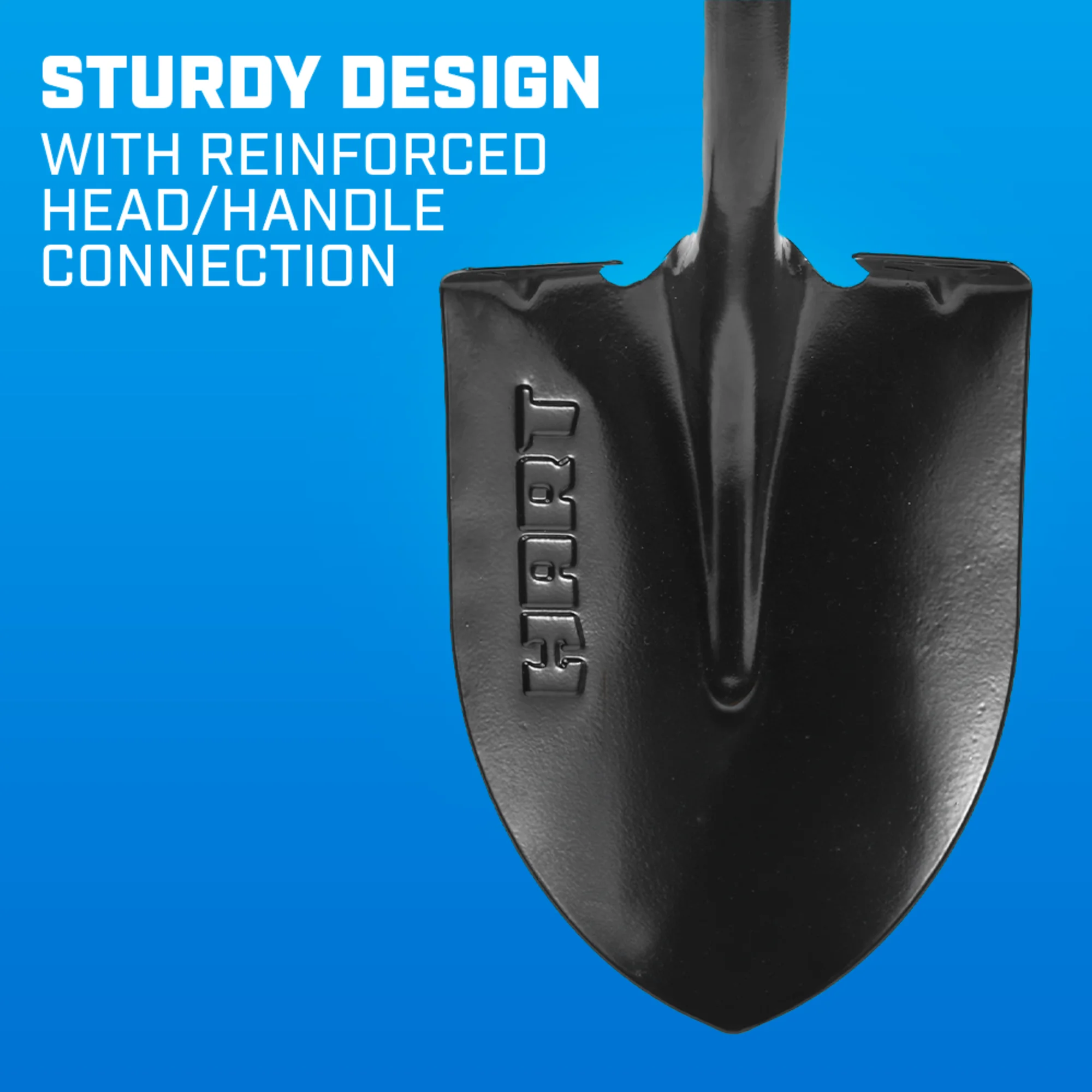 HART Heavy-Duty Steel Digging Shovel with Fiberglass Handle and Anti Slip Step Tread