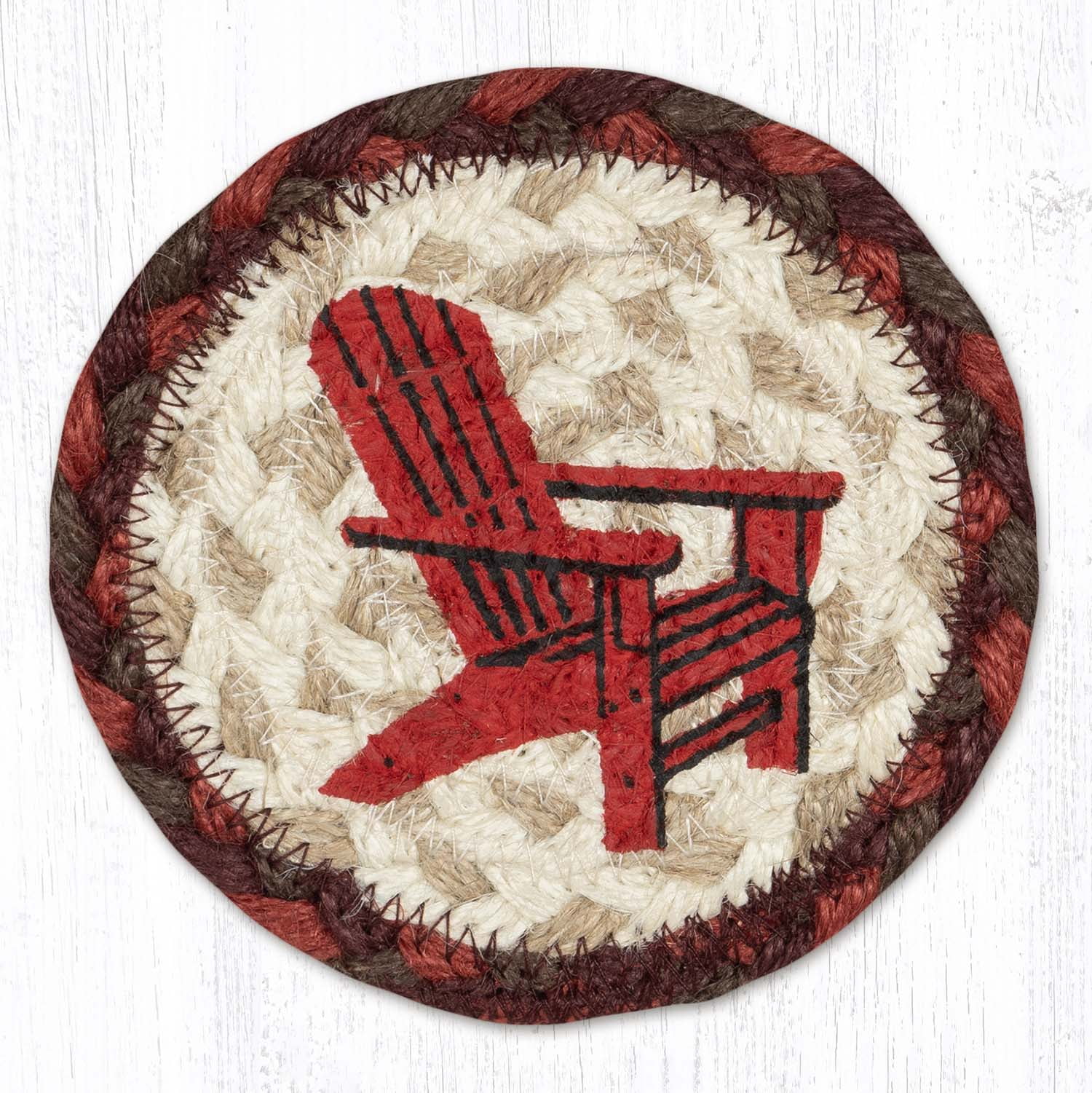 IC-417 Red Adirondack Chair Printed Coaster 5