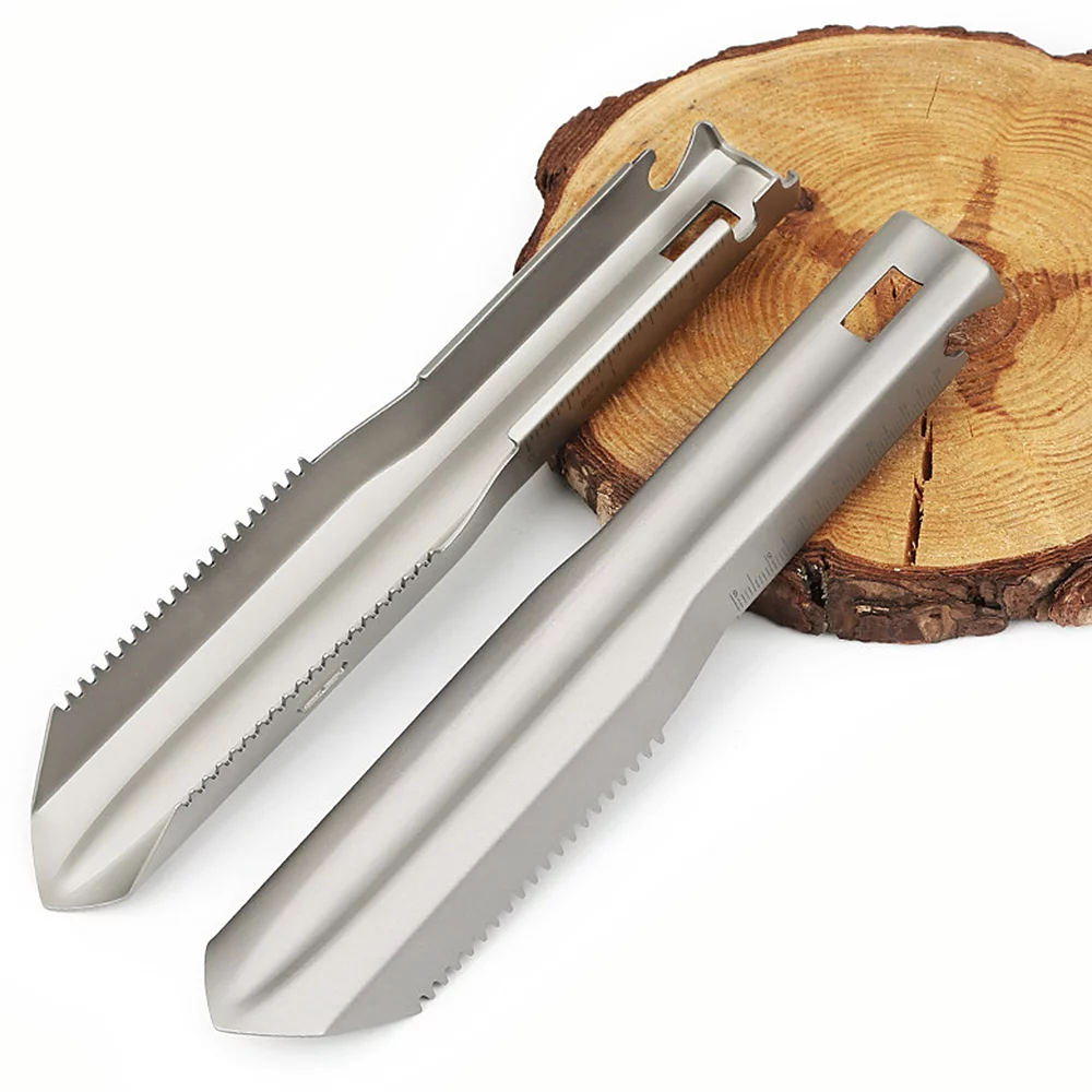 Multi-Tool Ultralight Titanium Hand Trowel - Ideal for Gardening, Hiking, Camping, and Digging, Comes with Carrying Pouch