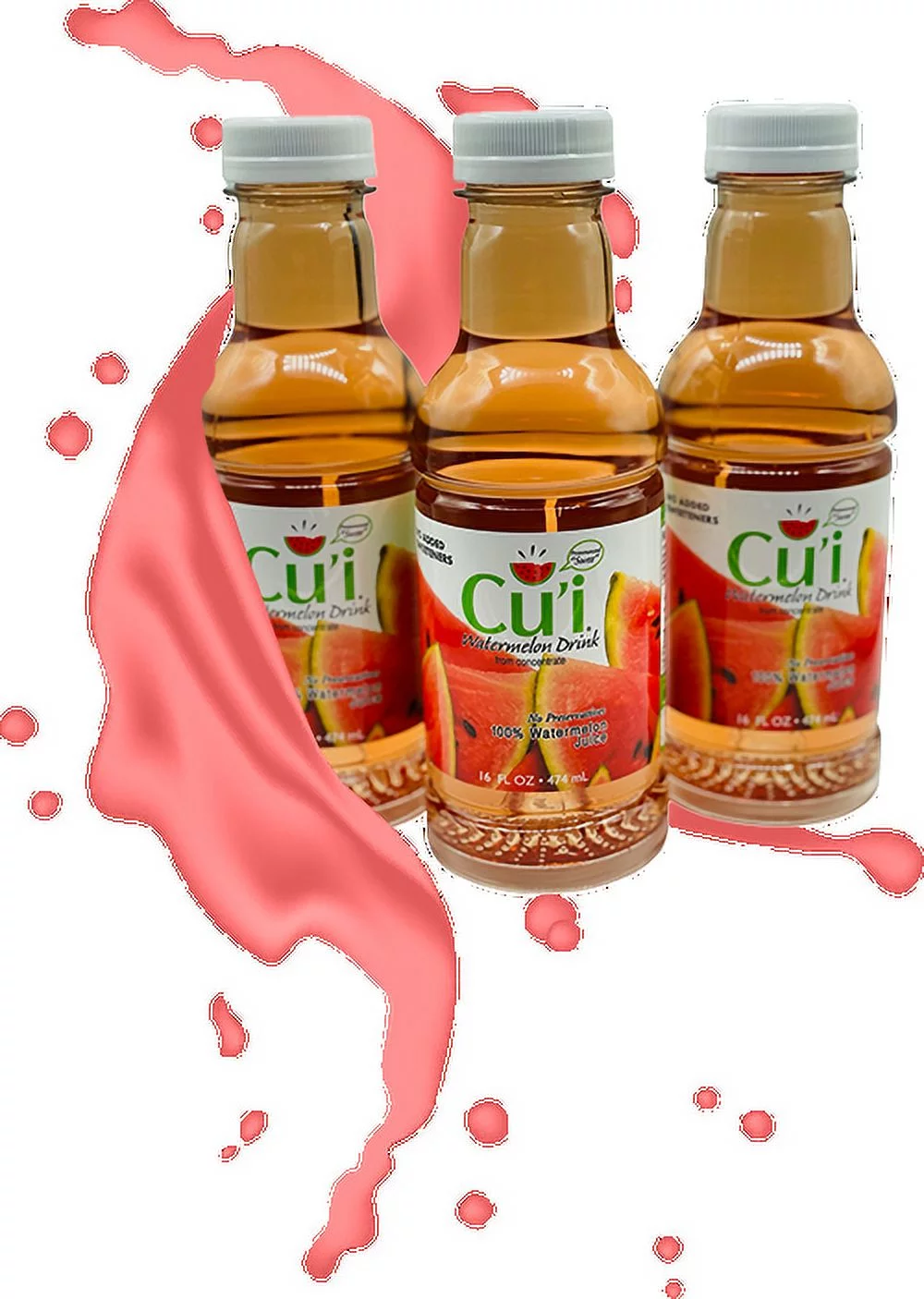 Cu'i Watermelon Juice Drink, 100% All Natural Watermelon Juice, 12 Pack, 16 fl oz