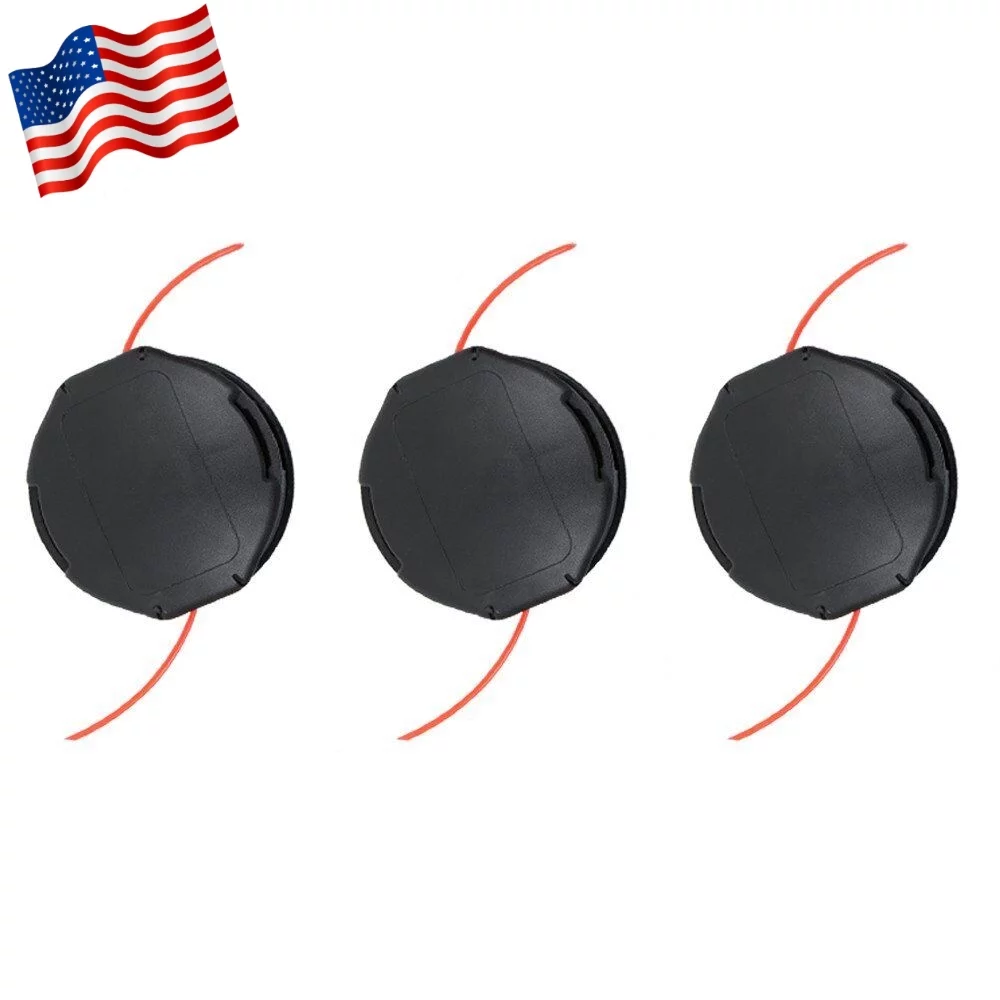 3 Pcs String Trimmer Head, Durable Strimmer Head, Grass Brush Cutter String Trimmer Head for Echo Speed-Feed 400 SRM-225 SRM-230 SRM-210 Trimmer, Black