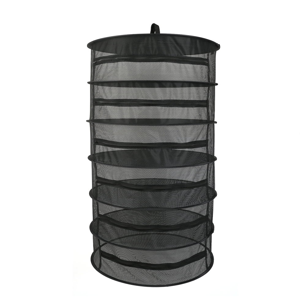 Hanging Basket 6 Layers with Zipper Folding Dry Rack Herb Drying Net Dryer Bag Mesh For Herbs Flowers Buds Plants