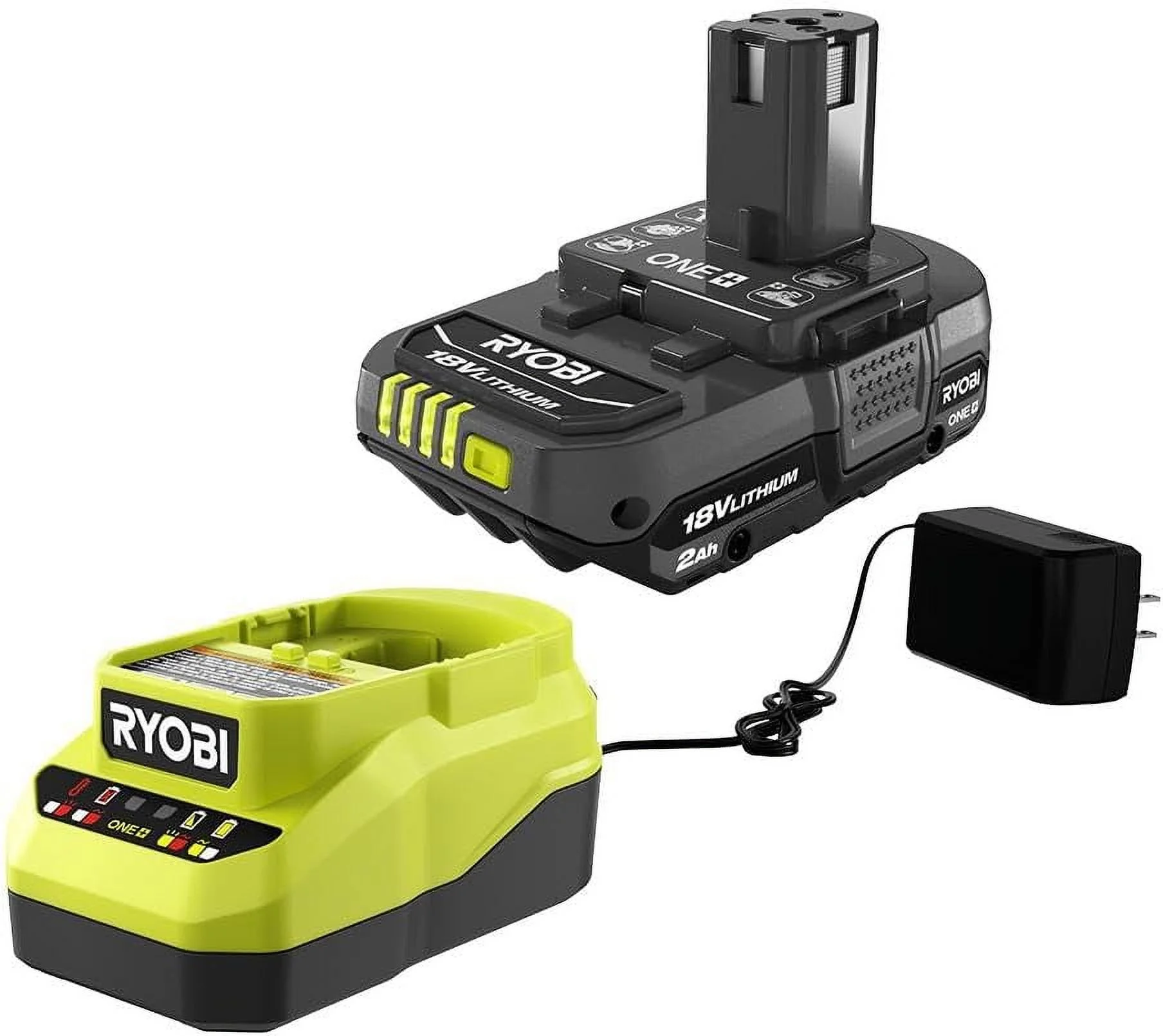 Ryobi One+ 18v Lithium Ion 2.0ah Battery and Charger Kit, Extreme Weather Performance Fast Charging Under 1 hour