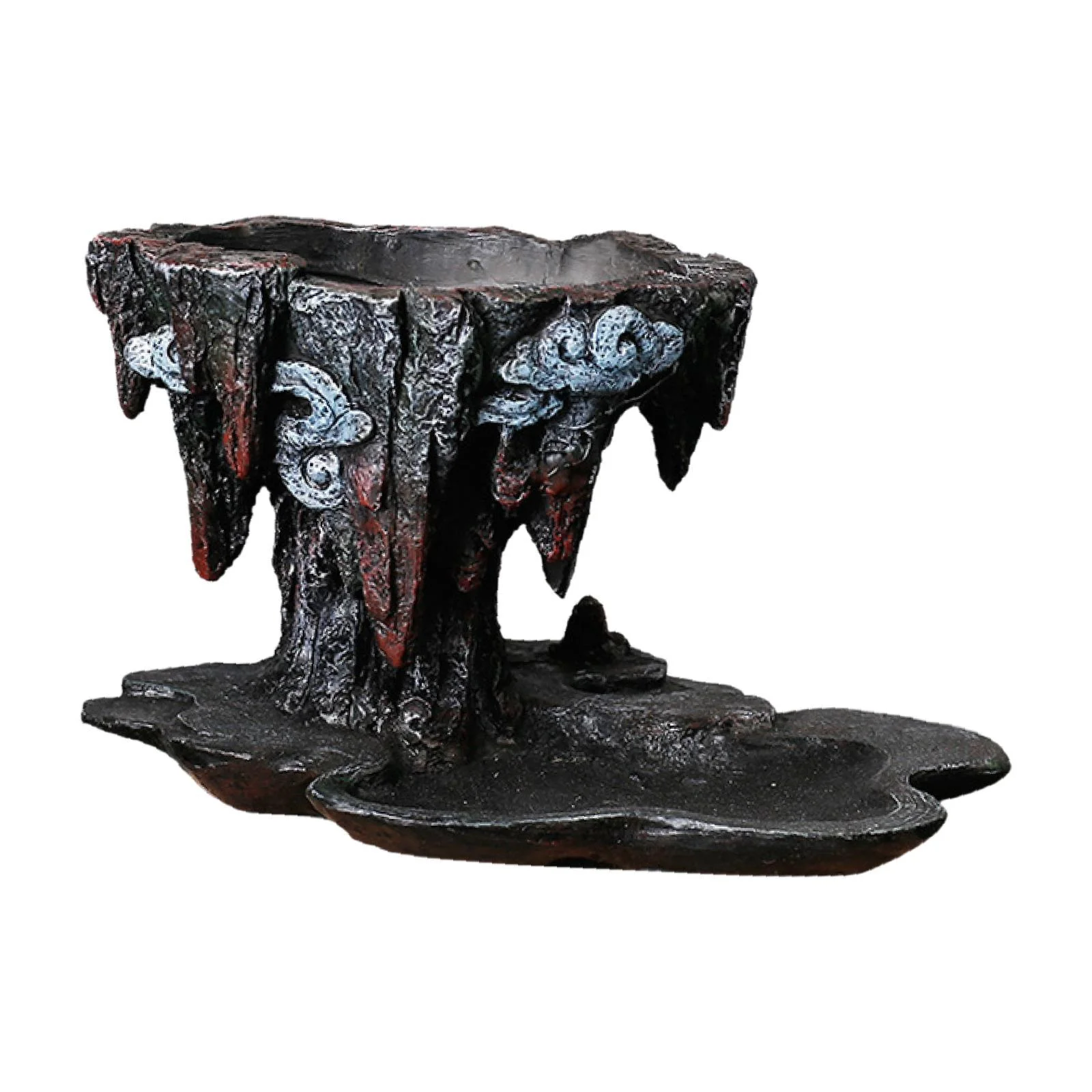 simhoa Chinese Planter Flower Plant Pot 23.5x13.3x13.7cm Balcony Decoration Table Ornament for Dining Table Multipurpose Black