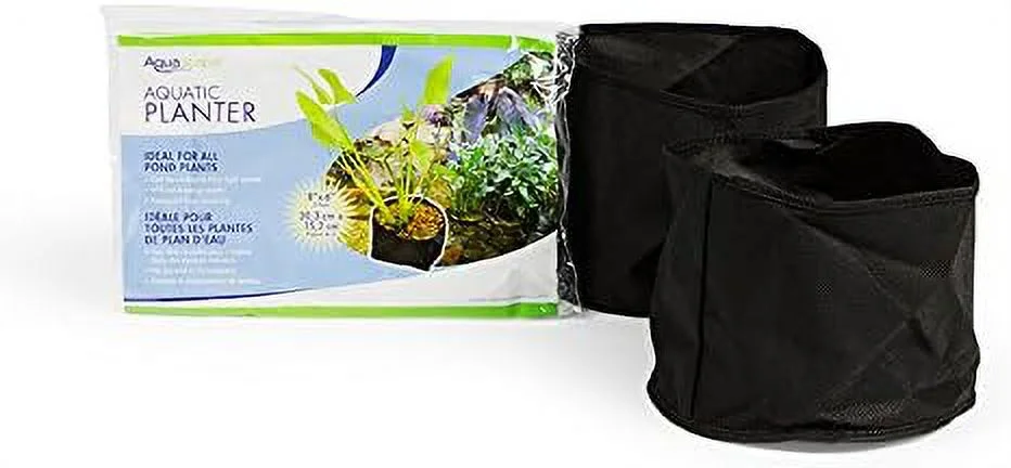 Plant Pots for Pond and Water Garden, 8-inch x 6-inch, Black, 2-Pack | 98502