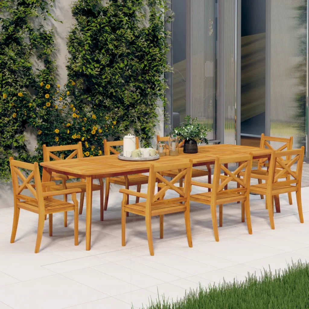 Aibecy Patio Dining Chairs 8 pcs Solid Wood Acacia