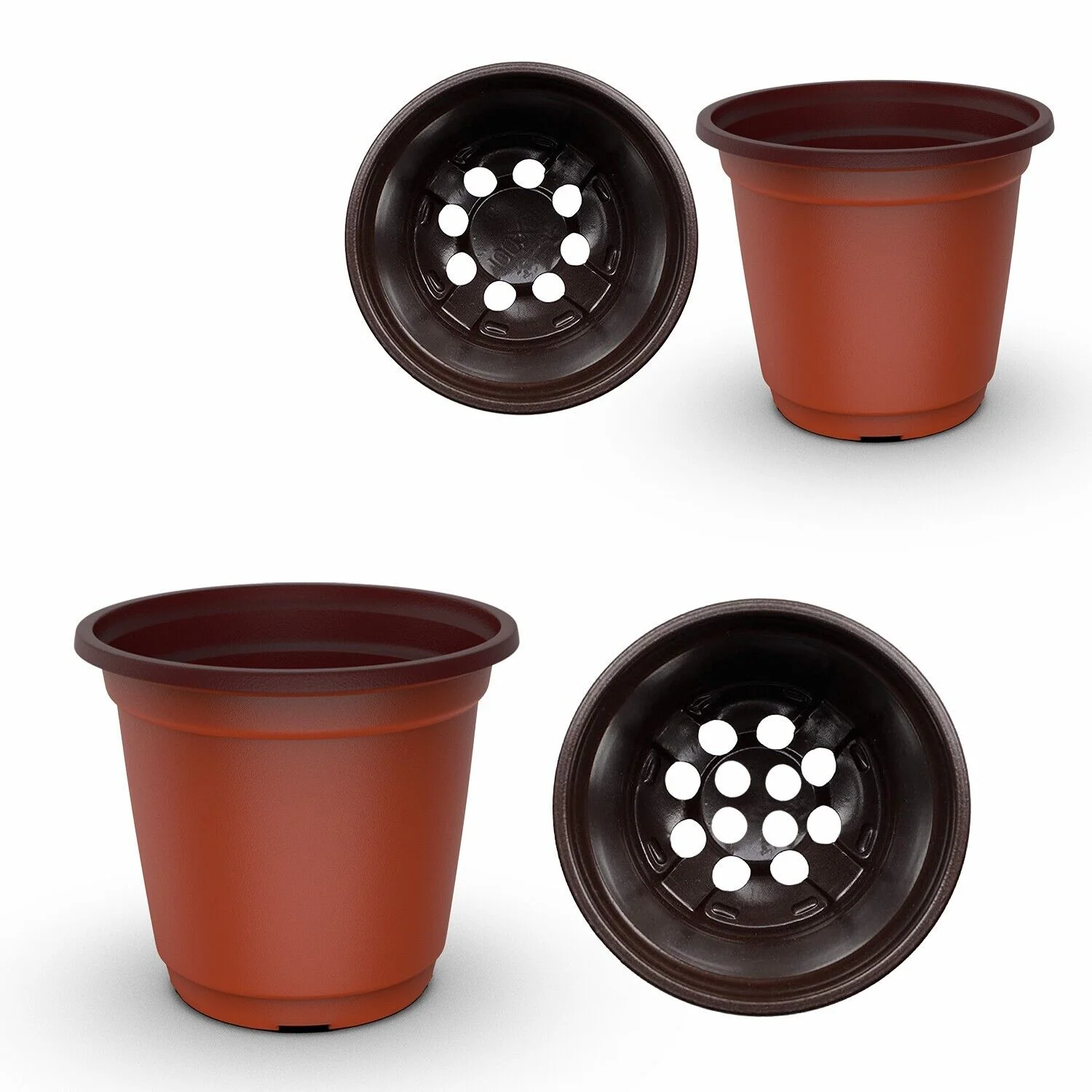 100x Garden Nursery Plastic Pots Flower Plant Container Seed With Label＆Fly Trap