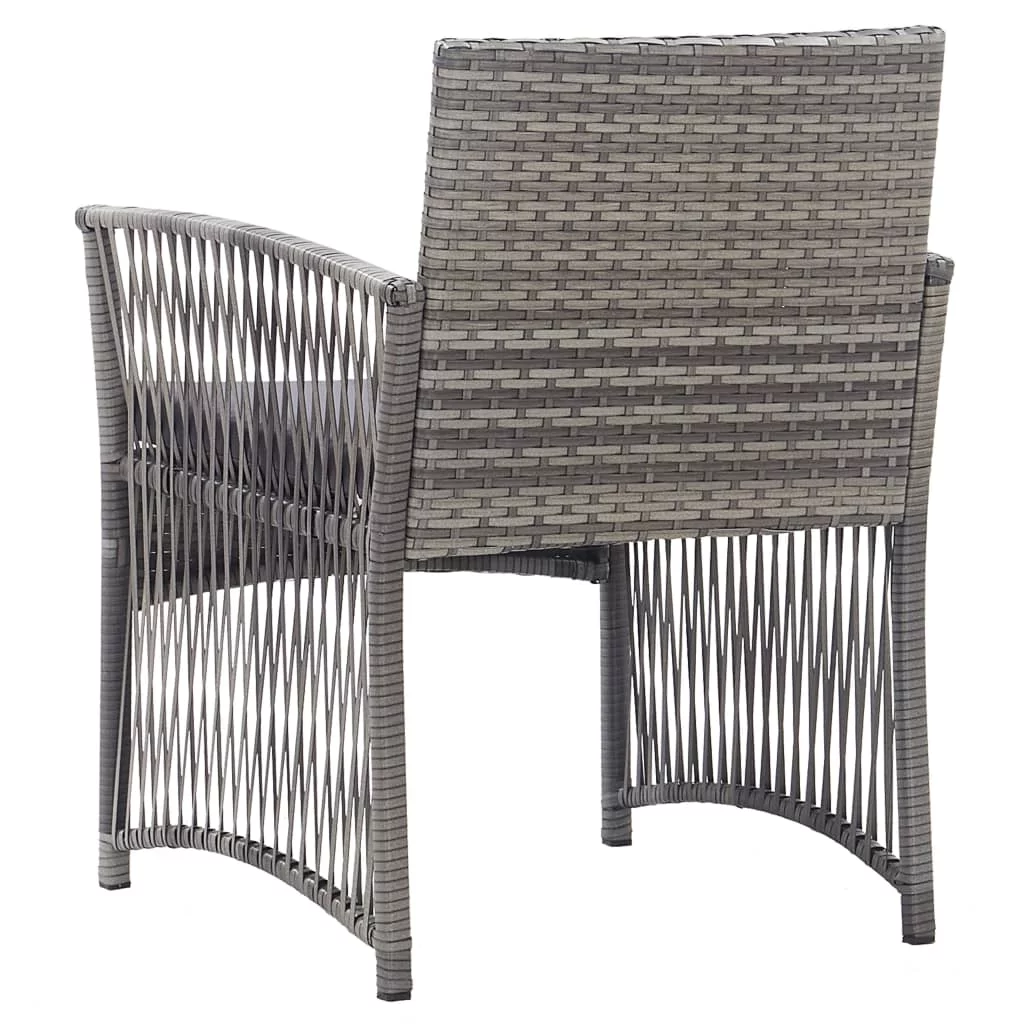 Anself Patio Armchairs with Cushions 2 pcs Anthracite Poly Rattan