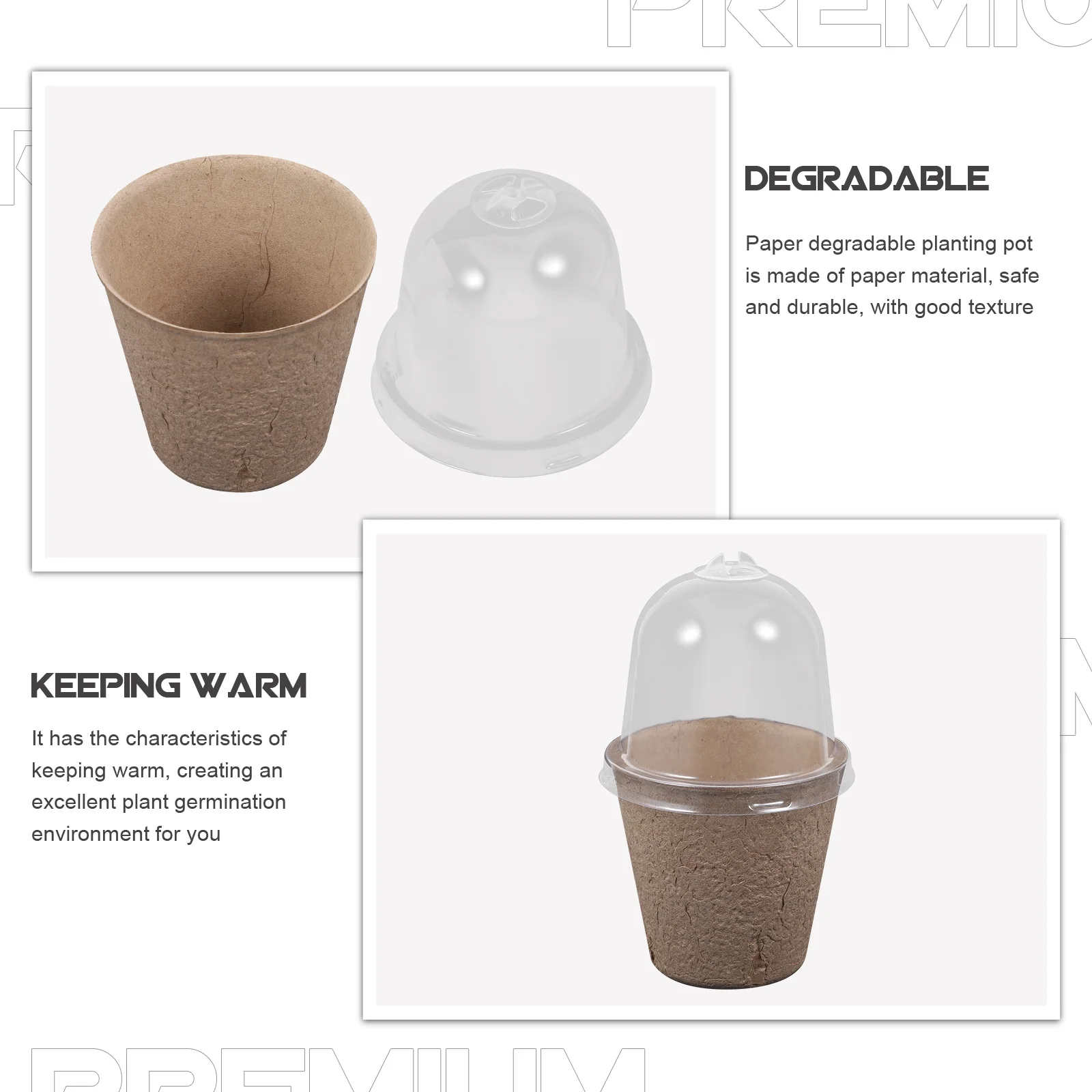 10 Pcs Biodegradable Seedling Pots Containers Paper Flower Succulent Peat Office