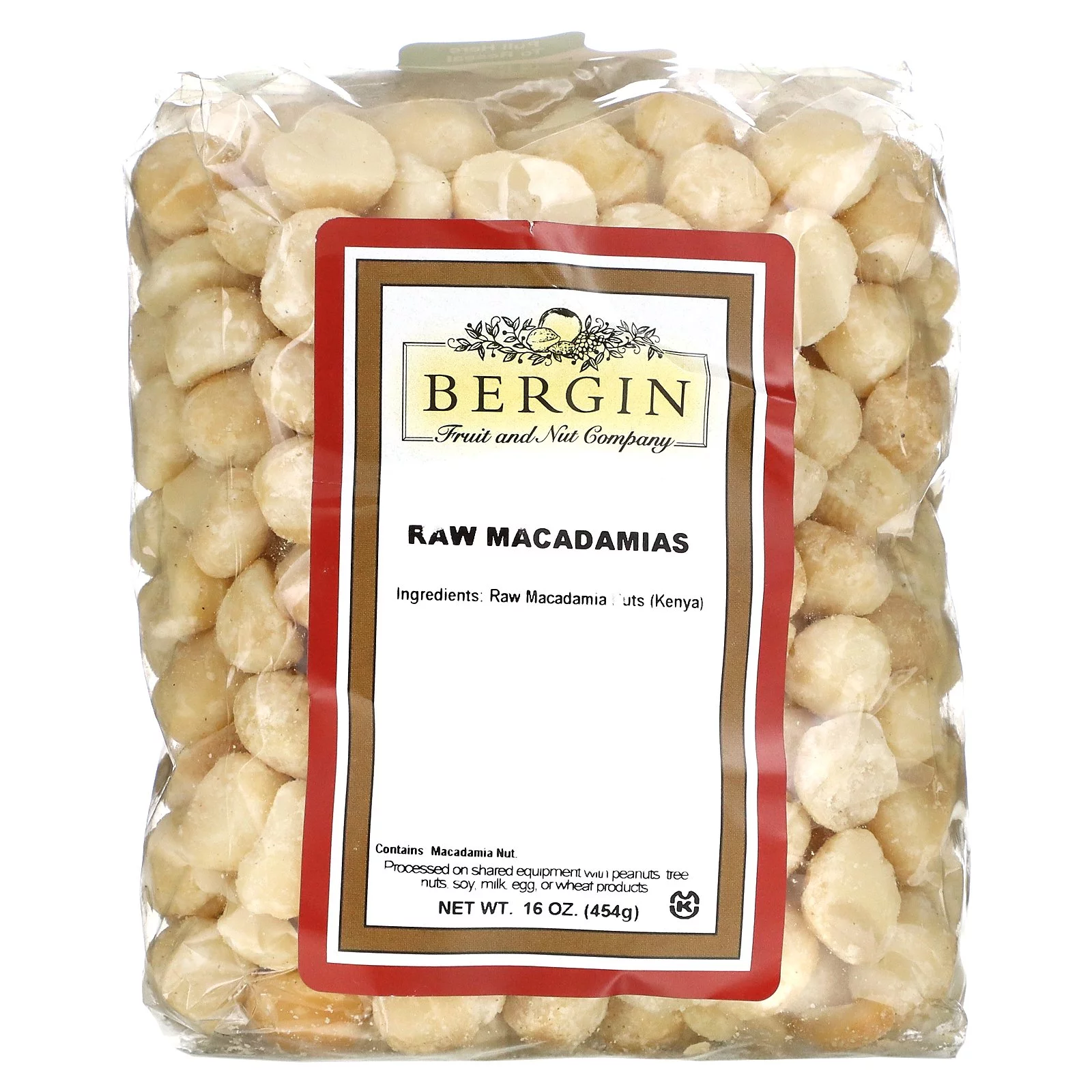 Bergin Fruit and Nut Company Raw Macadamias, 16 oz (454 g)