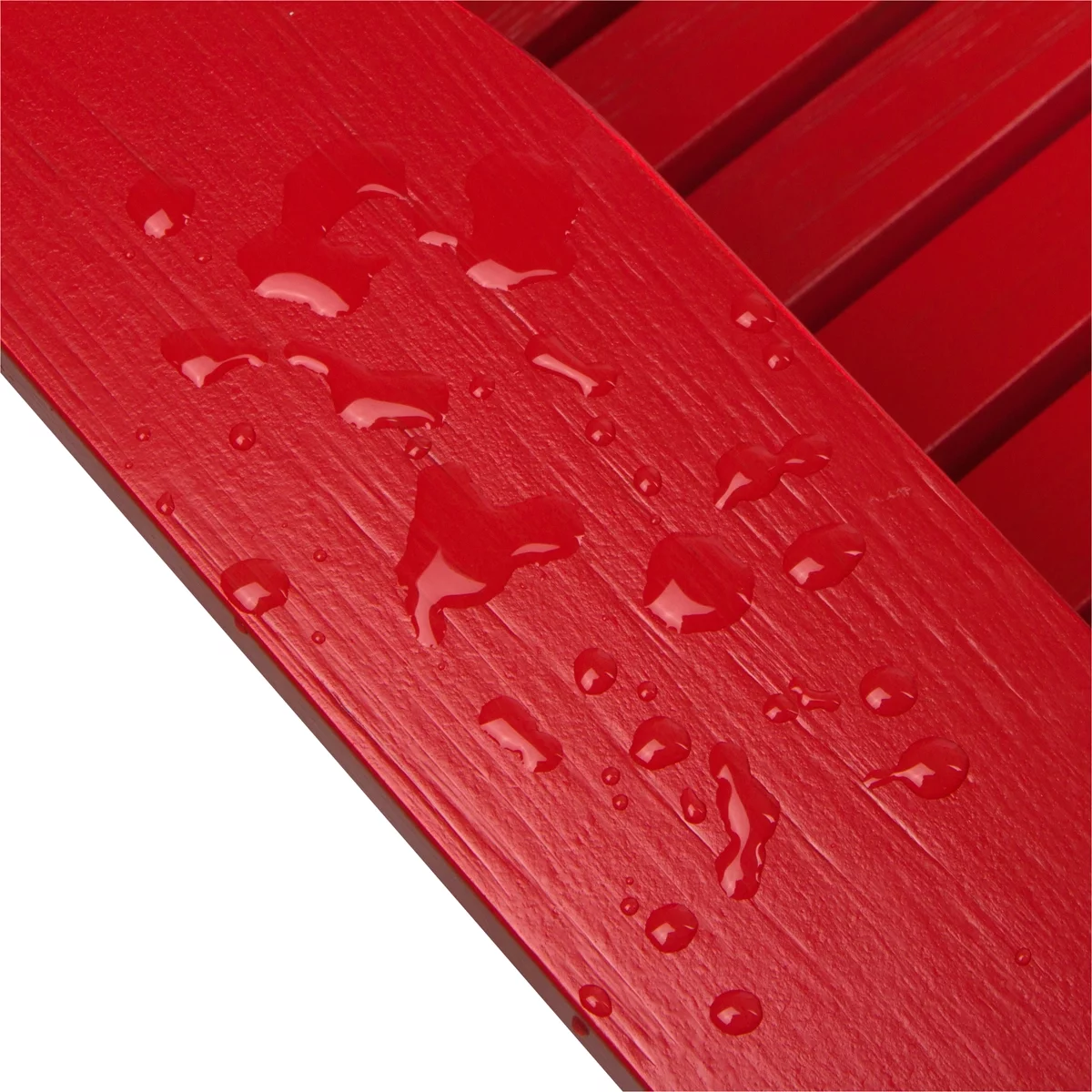 Shine Company Marina II Solid Wood Adirondack Folding Chair, Chili Red