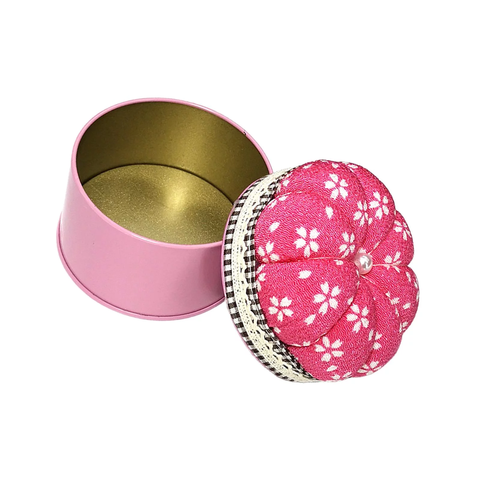 Floral Pattern Pin Cushion Storage Box Craft Beginner Pillow Pincushion Holder Style B