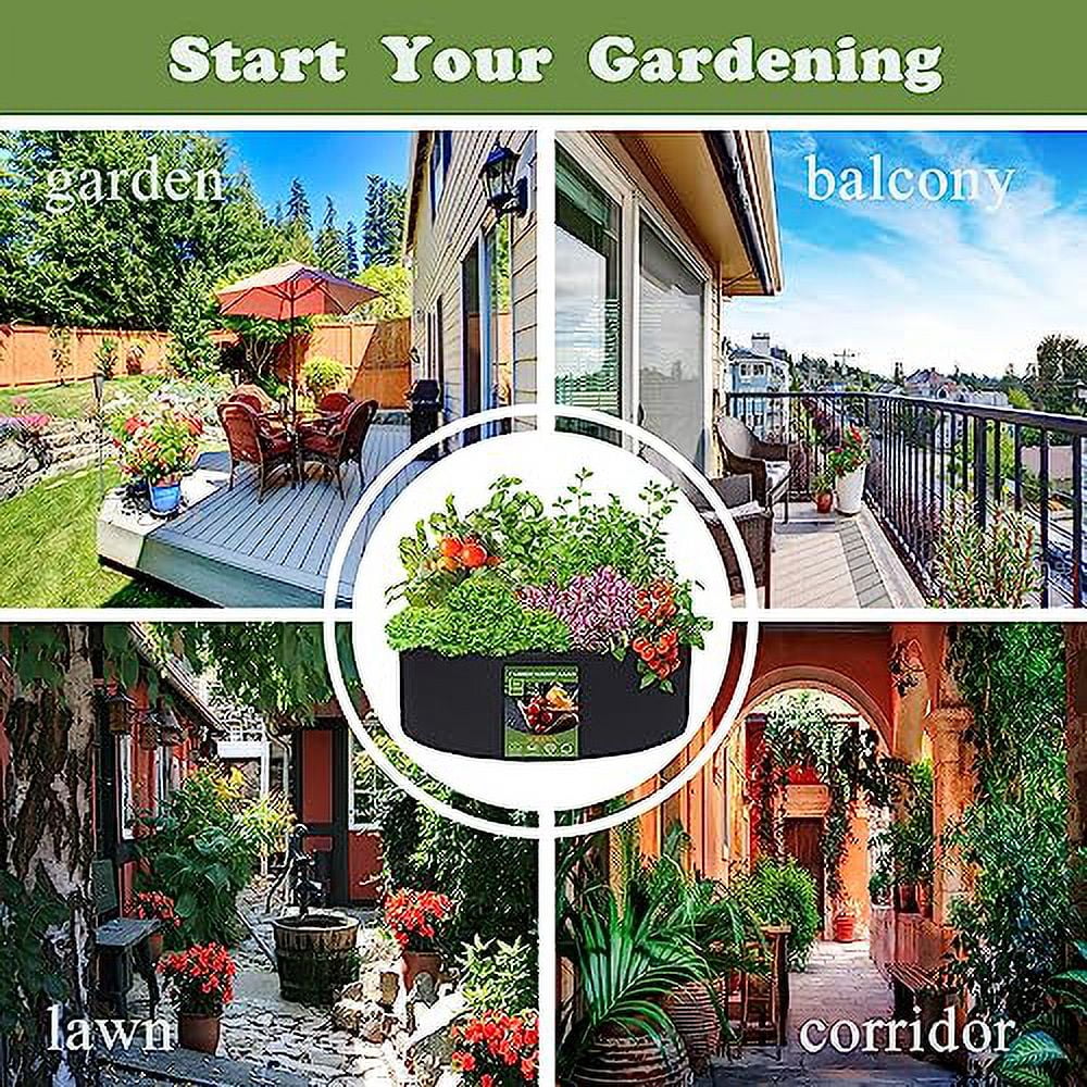 Maius Raised Garden Bed, 15/50/100 Gallon Grow Bags Felt Fabric Breathable Planting Container Grow Bag for Plants, Flower,Vegetables