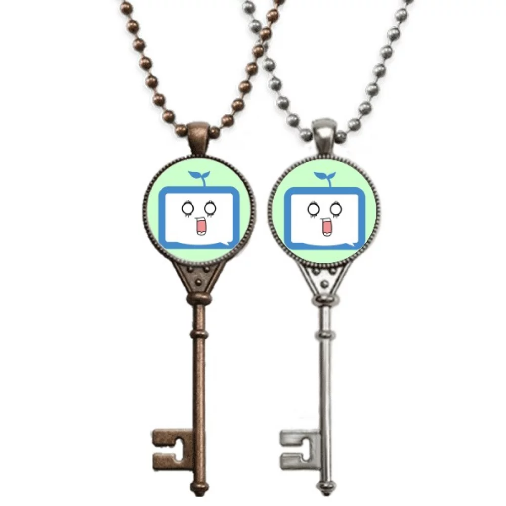 Saplings Surprised Small TV Face Original Key Necklace Pendant Jewelry Couple Decoration