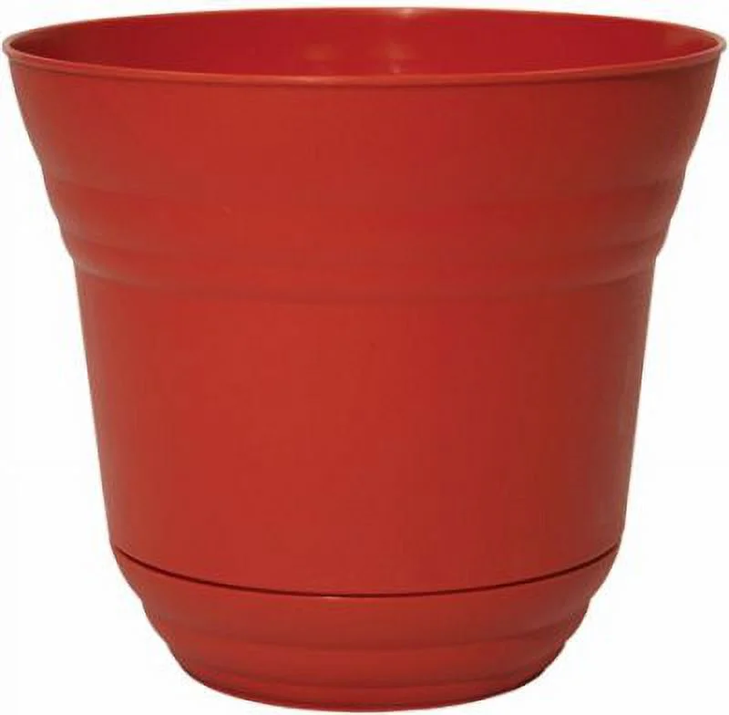 Robert Allen PIM01201 Planter with Attached Saucer, Red Brick, 7-In. - Quantity 1