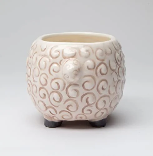 Fine Ceramic Cute Lamb Sheep Candy Bowl or Succulent Planter Pot, 5