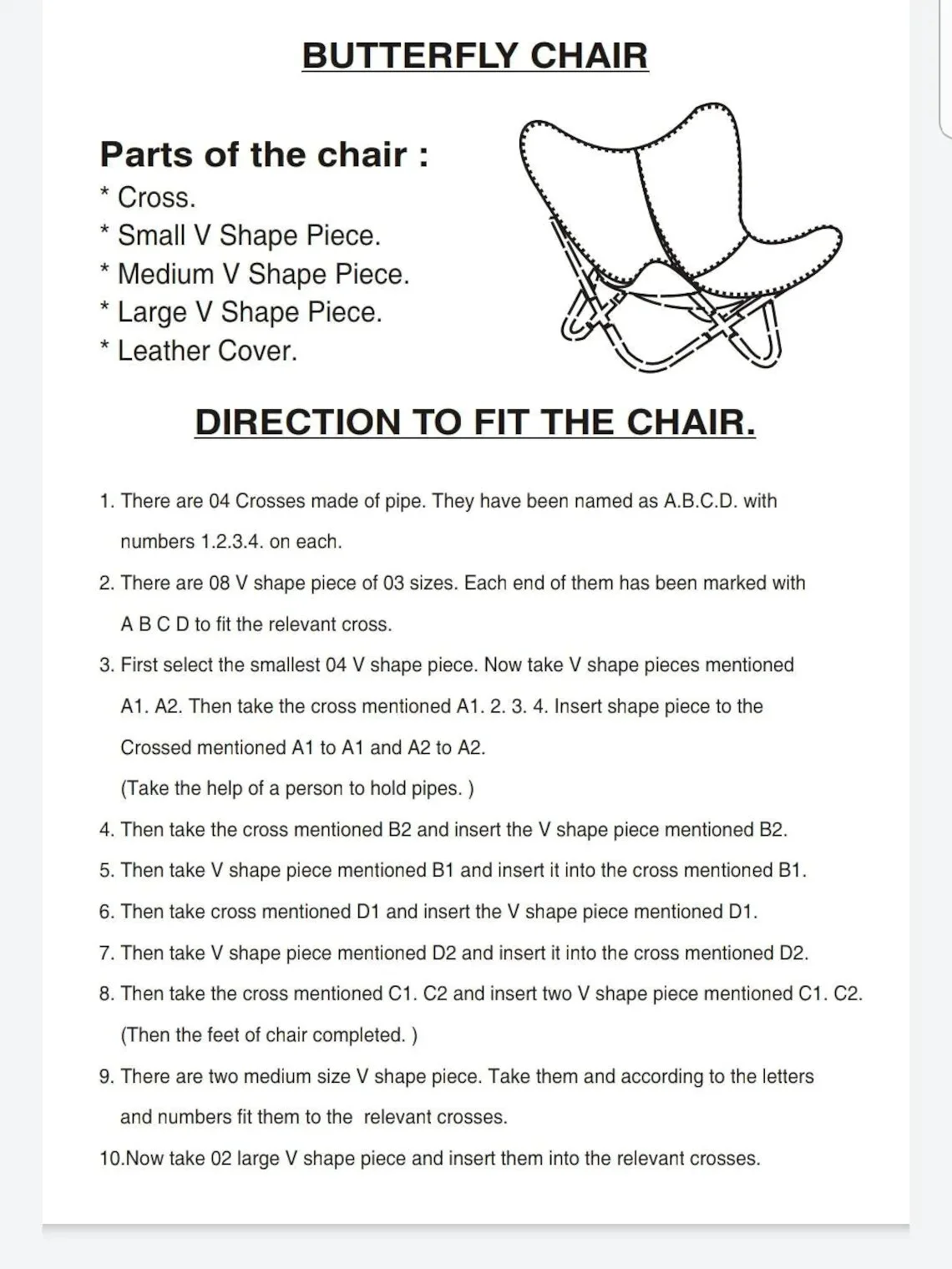 Premium Butterfly chair iron foldable frame Butterfly chair stand (Only Black frame) Halloween fall gifts