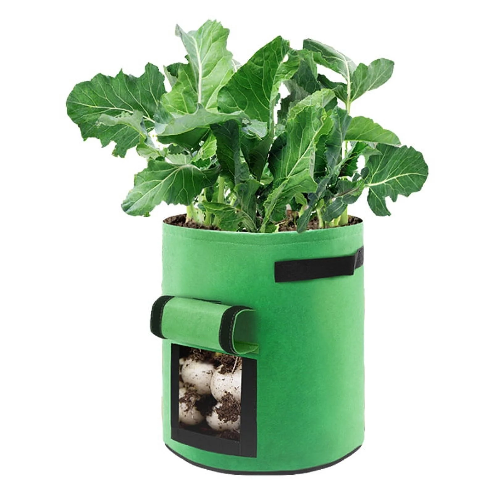 Potato Grow Bags with Flap 10 Gallon, 2 Pack Planter Pot with Handles and Harvest Window for Potato Tomato and Vegetables