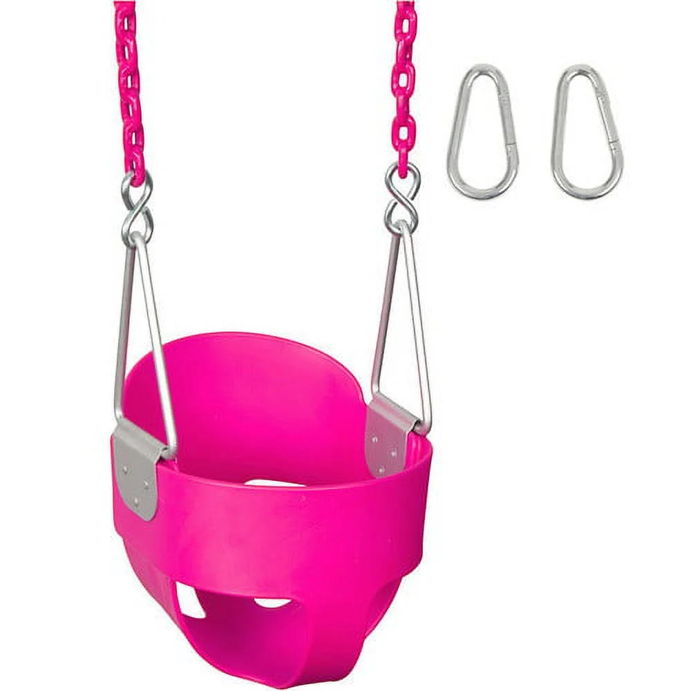 Swing Set Stuff Inc. Highback Full Bucket with 5.5 Ft. Coated Chains (Blue)