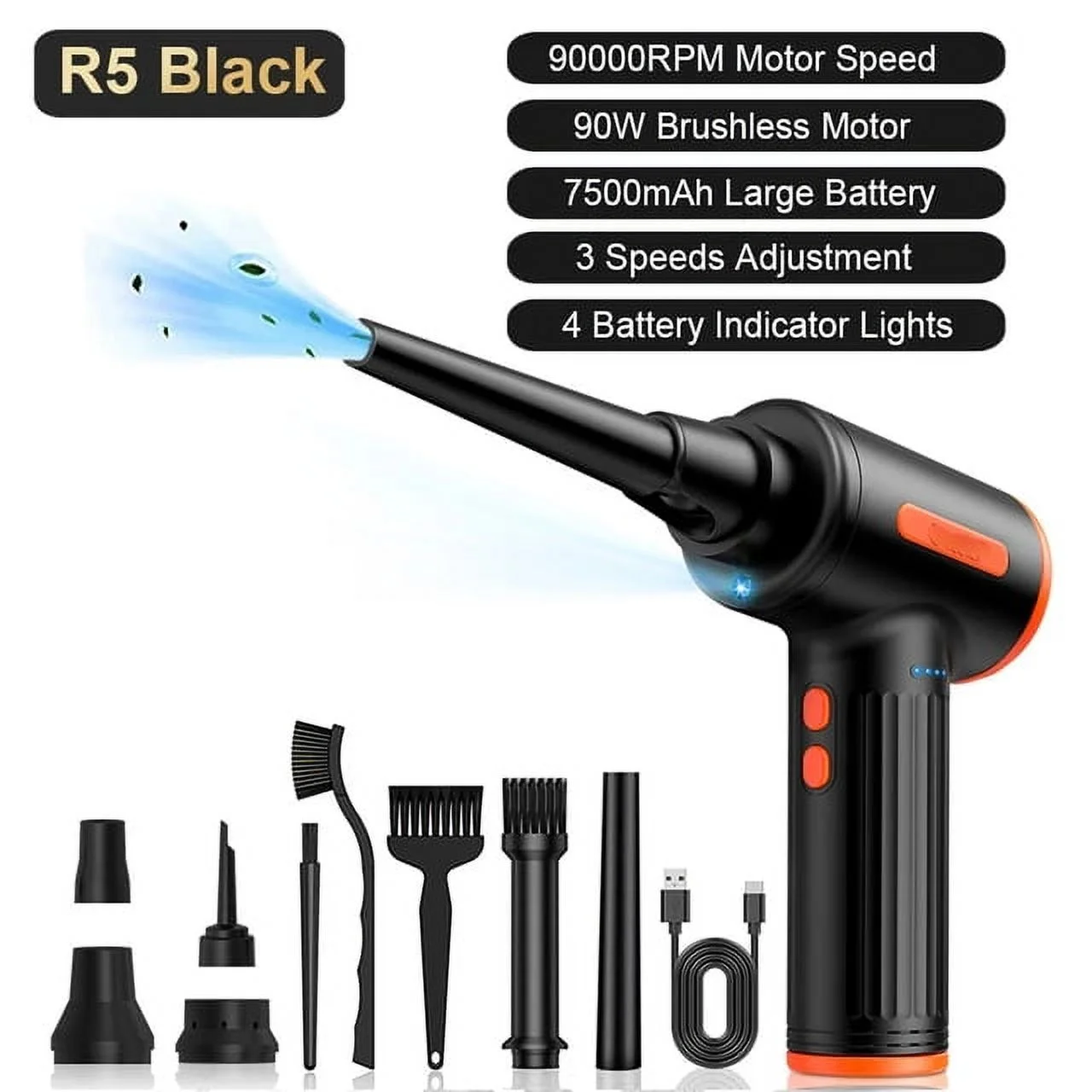 Cordless Air Duster 90W  Wireless Gel Gun Air Blower Gun Cleaner For PC Computer Keyboard Cleaning Car Laptop