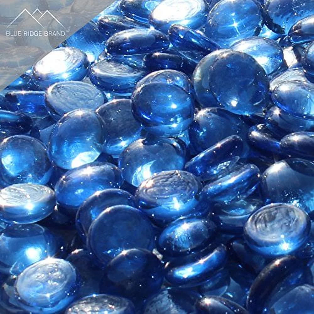 Fire Pit Glass - Light Blue Reflective Fire Glass Beads 3/4