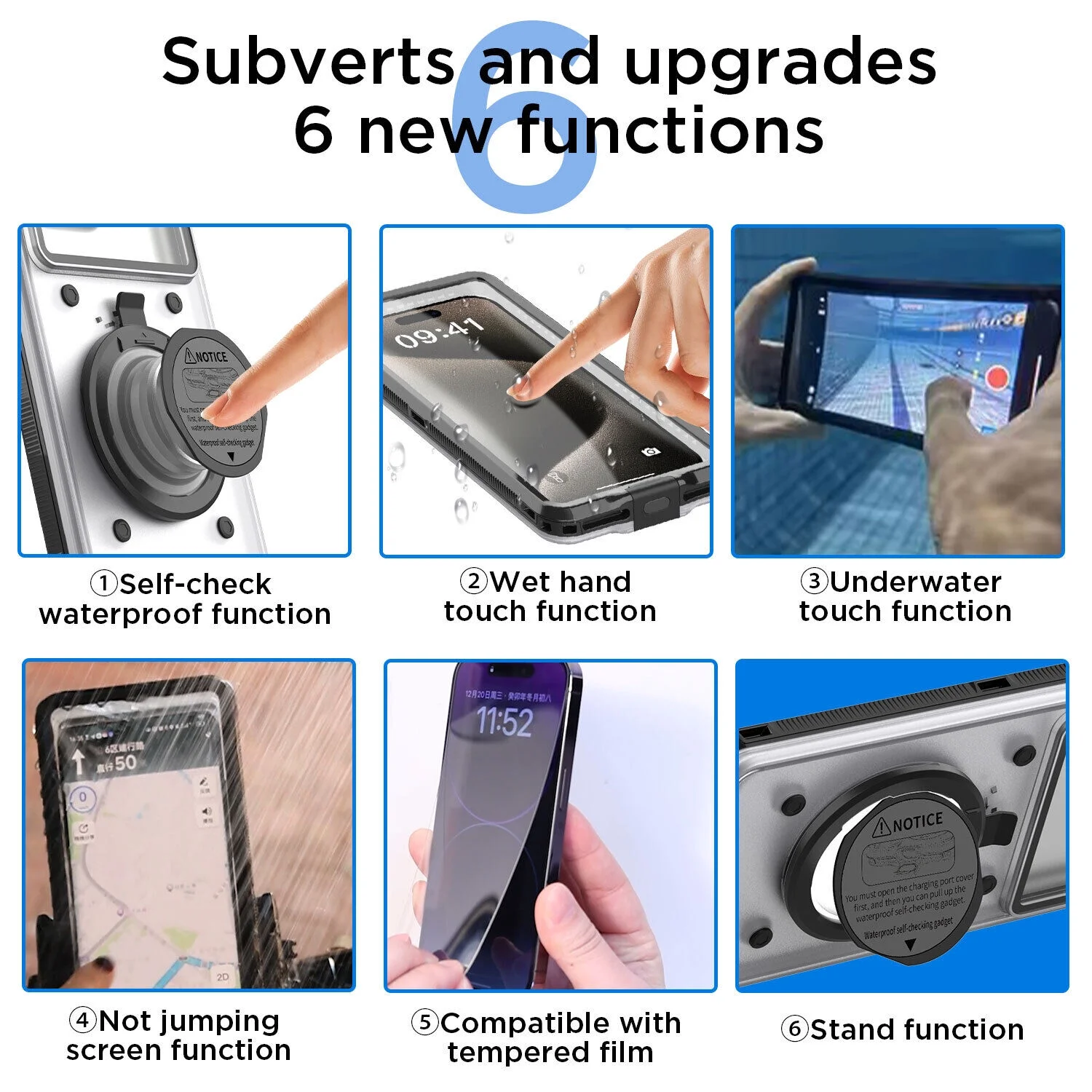 For OPPO A79 A38 A17 A18 A58 A78 A98 Waterproof Case Shockproof Self Check Cover