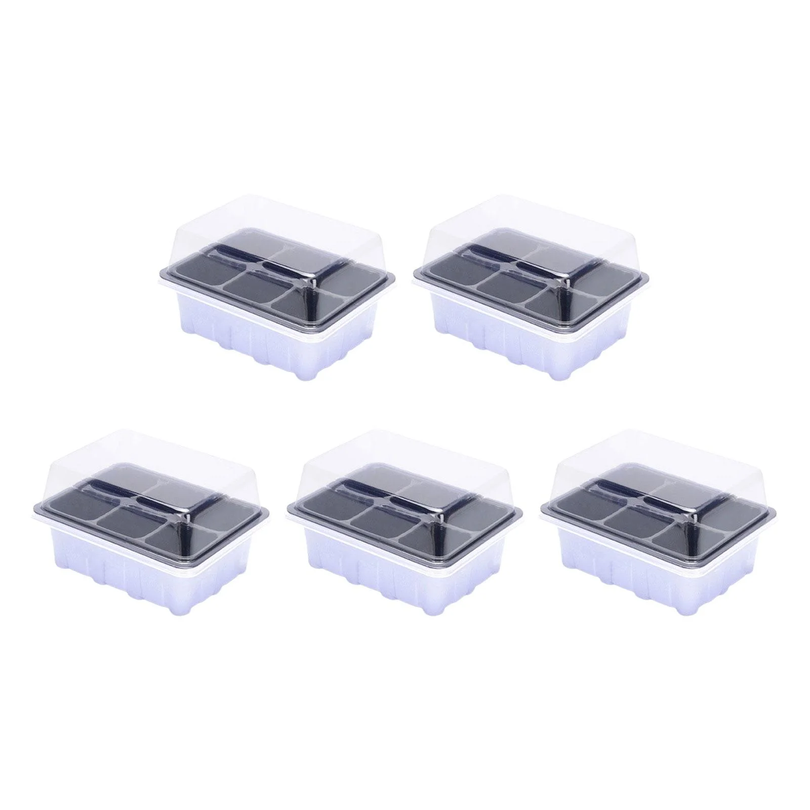 Gazechimp 5 Pack Plant Starting Tray, Seed Starting Tray with Transparent Cover, 19 x 14.5 6 Grids