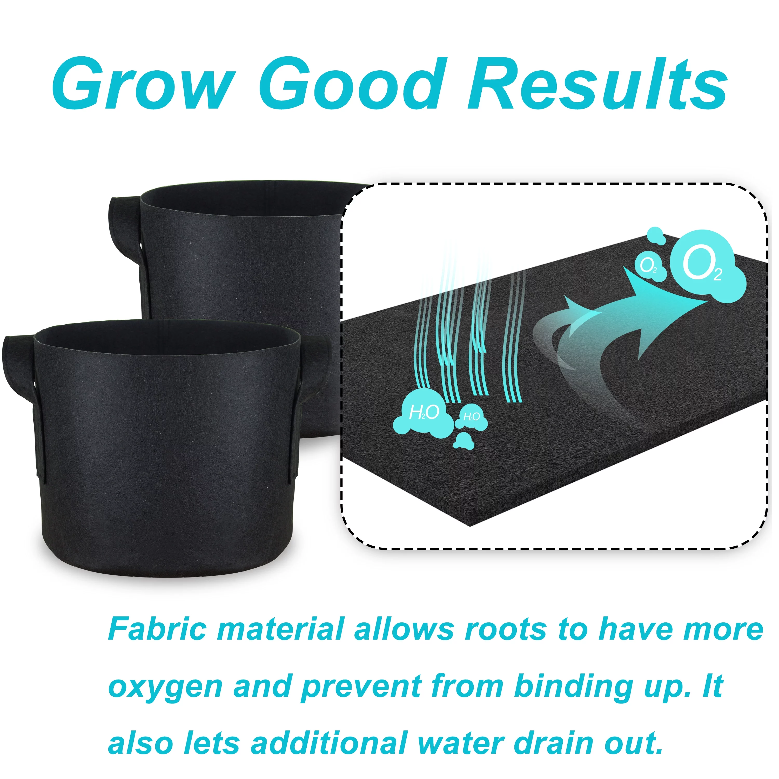 PHYEX 12-Pack 20 Gallon Black Grow Bags, Aeration Fabric Pots with Durable Handles, Come with 12 Pcs Plant Labels