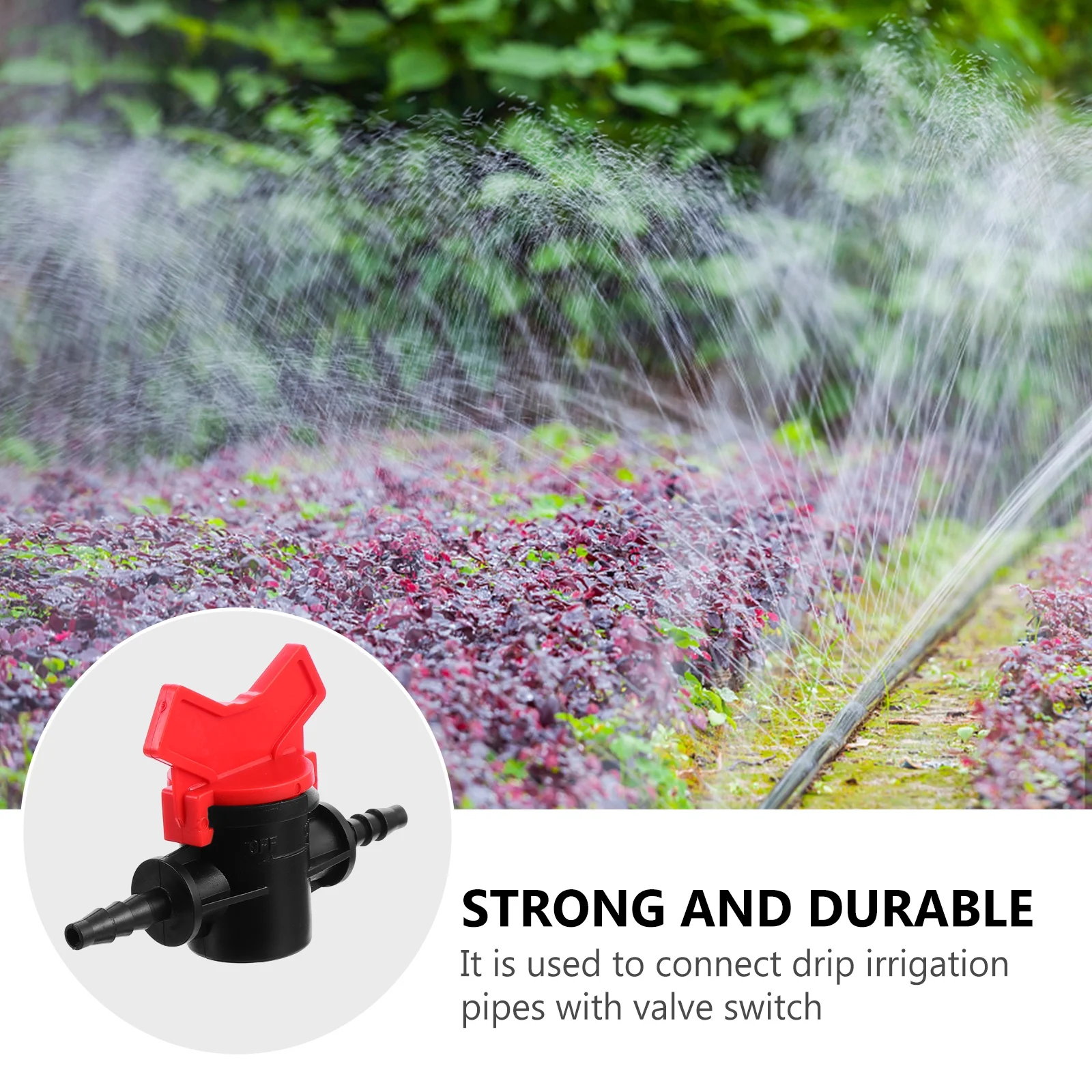 Gongxipen 10pcs Ball Valves Hose Barbed Tube Connectors Garden Irrigation Fittings (Red)