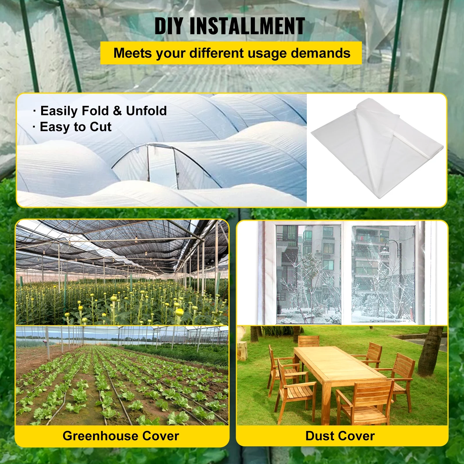 BENTISM Greenhouse Film Greenhouse Plastic Polyethylene Cover 24 ft x 100 ft 6 mil