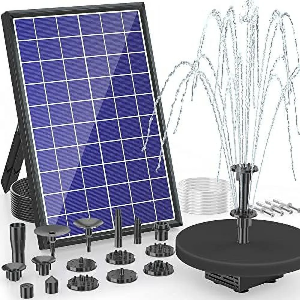 Solar Water Pump Kit 12W - Submersible Solar Fountain Pump with Adjustable Flow - Ideal for Ponds  Gardens  Waterfalls  and Hydroponics - Includes PVC Tubing and 16.4Ft Cord
