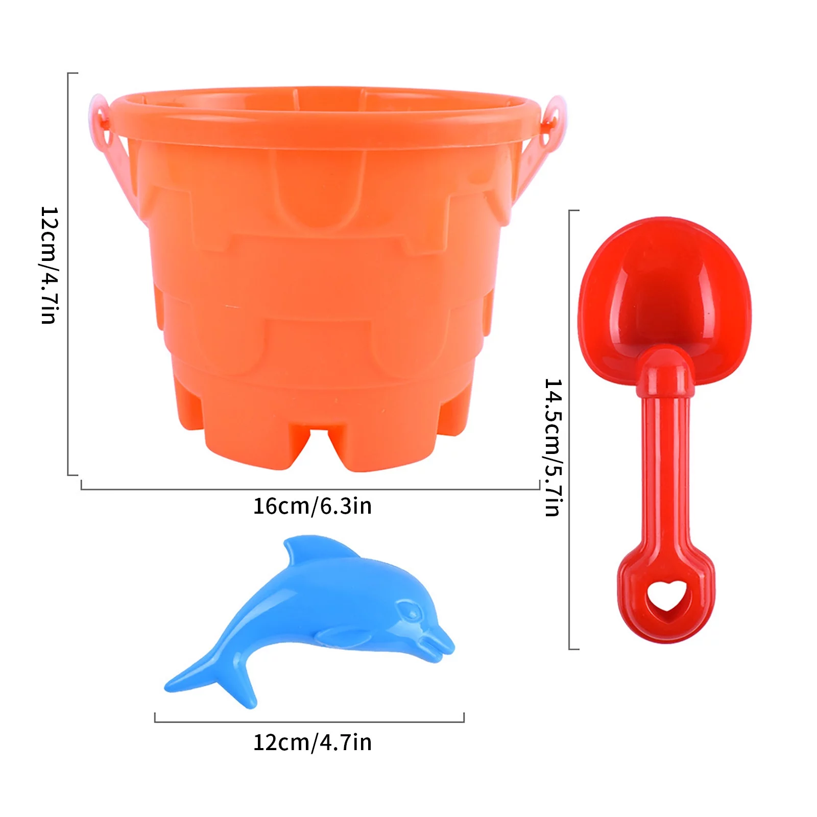 XIANXIAN Summer Children's Beach Toys Play Water Digging Sand Play House Shovel Bucket 6-piece Heavy Duty Plastic Garden Planting Shovels Spades Sets Sandbox Toys