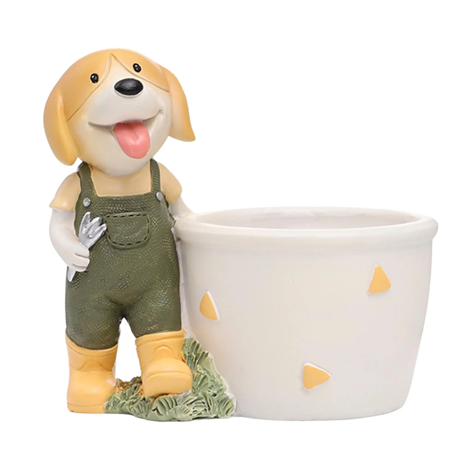 Multifunctional Plant Resin Flowerpot, Decorative Modern Creative Flower Vase with Drain Hole, for Outdoor, Indoor - B B