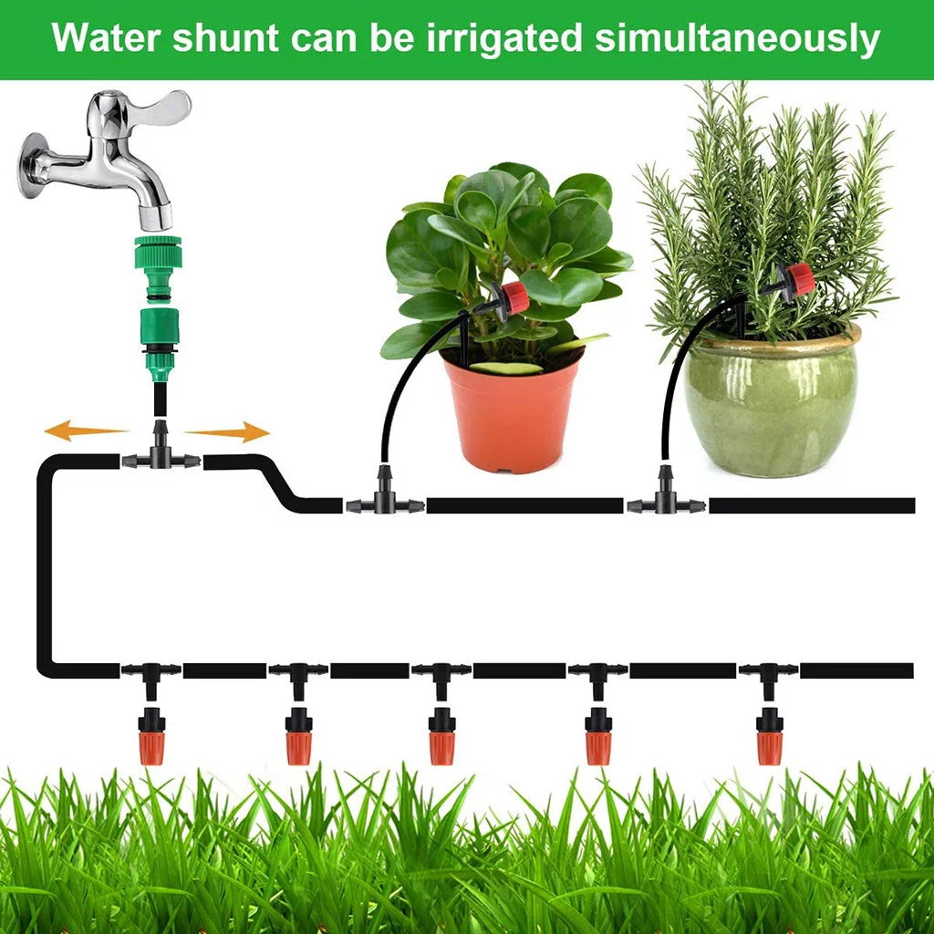 Irrigation System Distribution Tubing Watering Kit for Garden Greenhouse