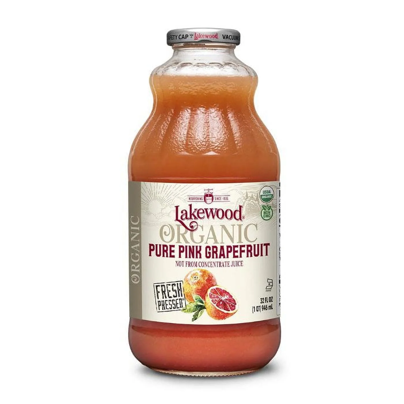 LAKEWOOD JUICE PINK GRAPEFRUIT ORG 32 FO - Pack of 6