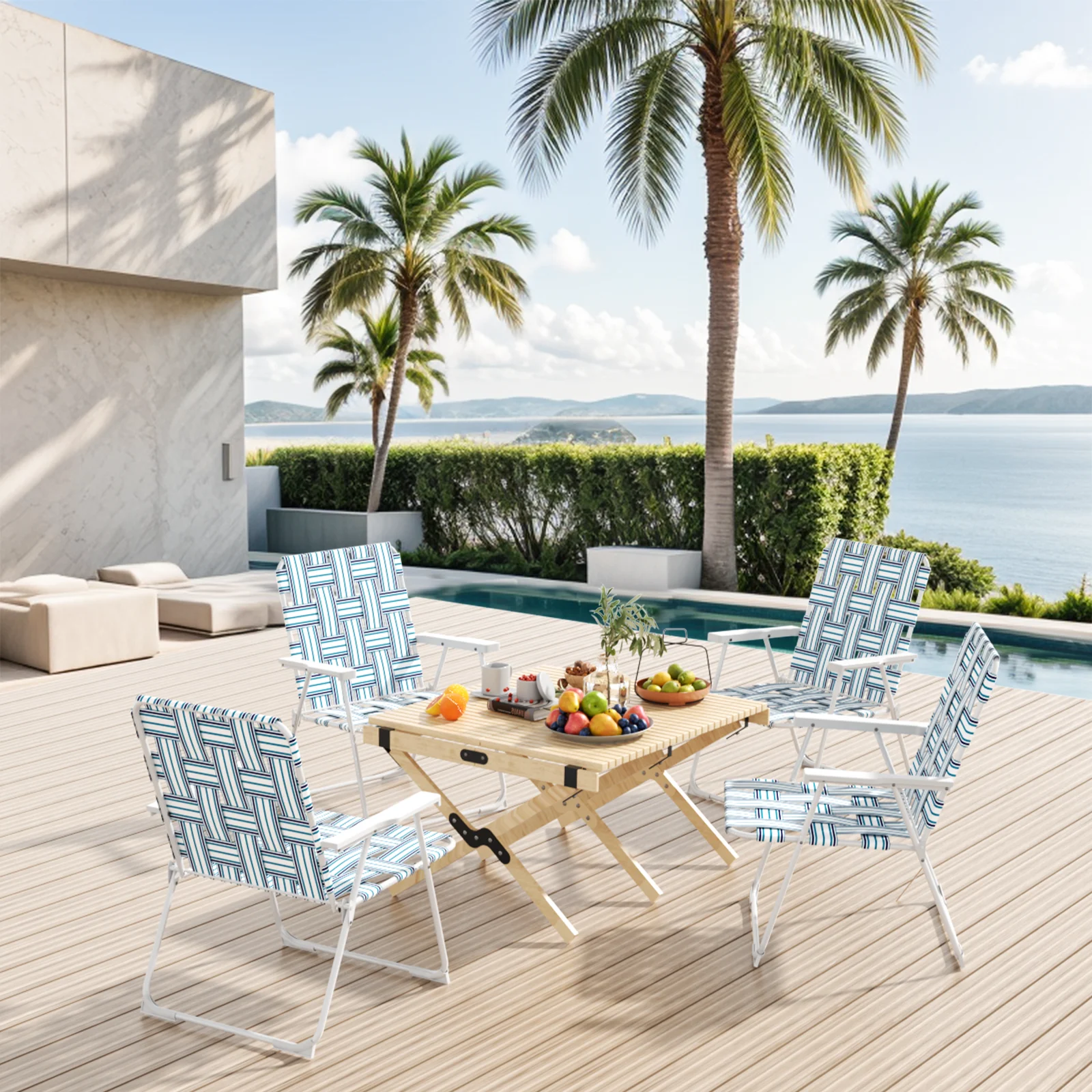 TANG JEAMER Folding Outdoor Beach Chair,Portable Lawn Chair for Yard,Garden.